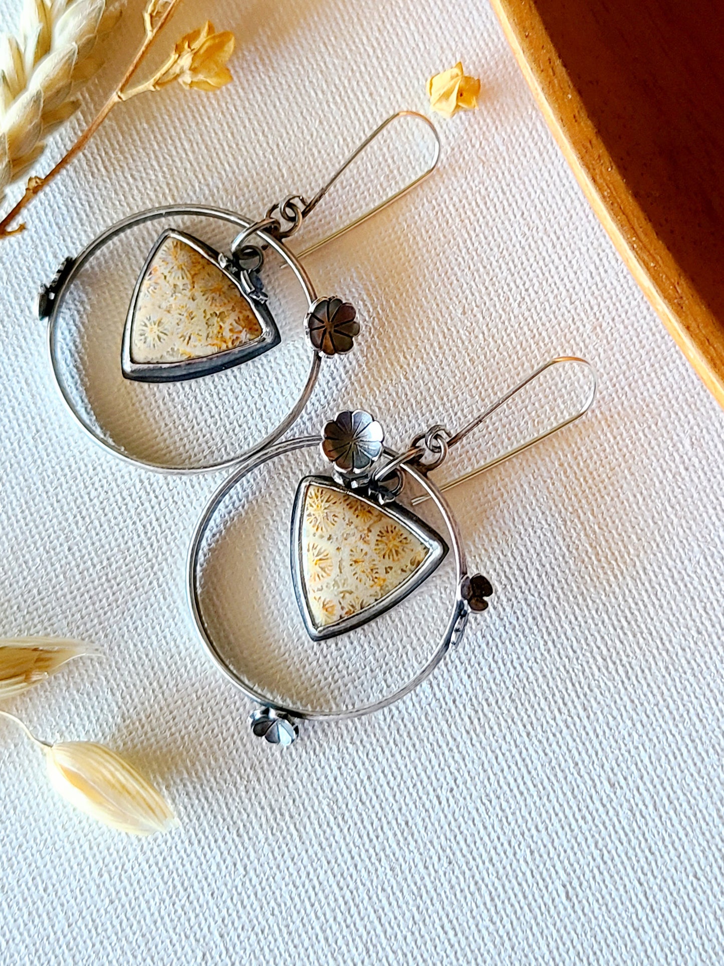 Wild garden Triangle Hoop Earrings