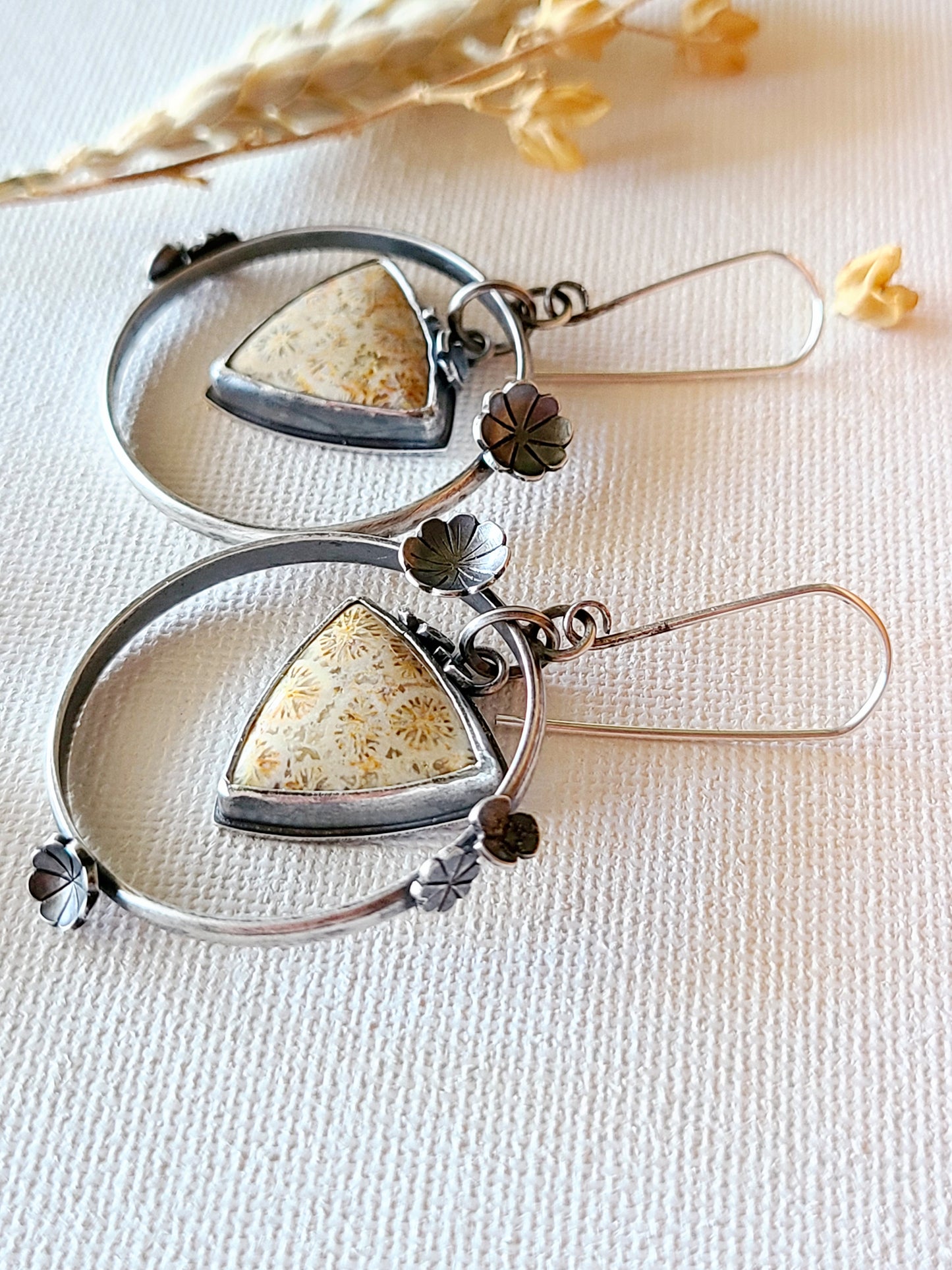 Wild garden Triangle Hoop Earrings