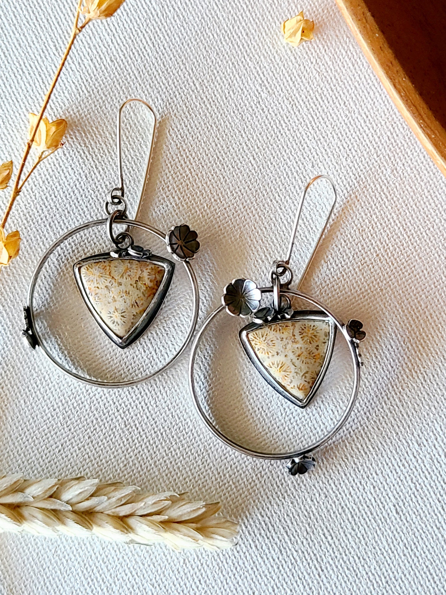 Wild garden Triangle Hoop Earrings