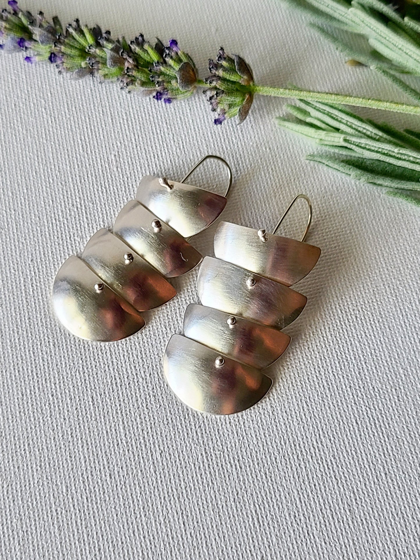 Cascade Silver Earrings-2, 3, and 4 Tiers