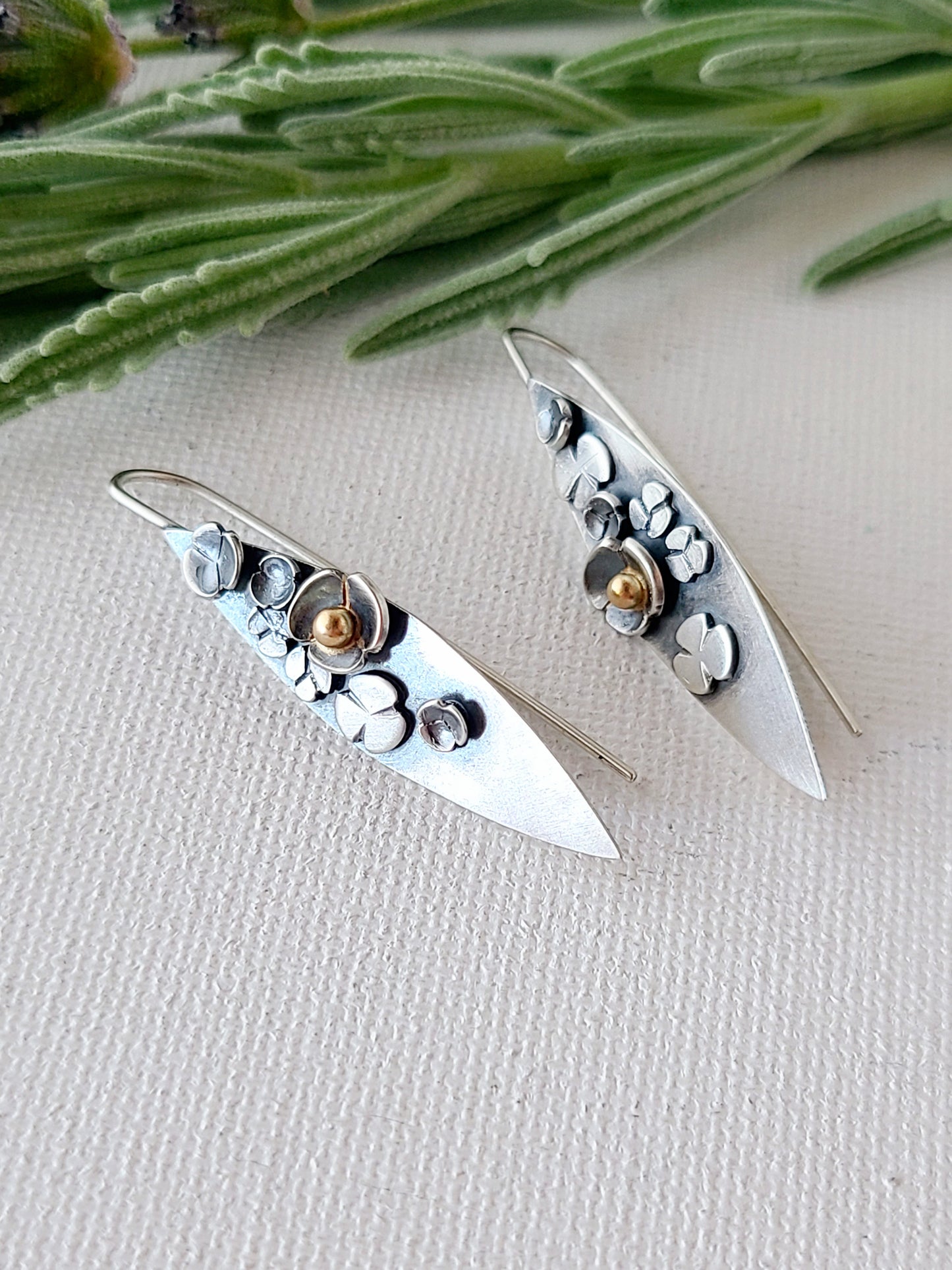 Garland earrings-Long marquise