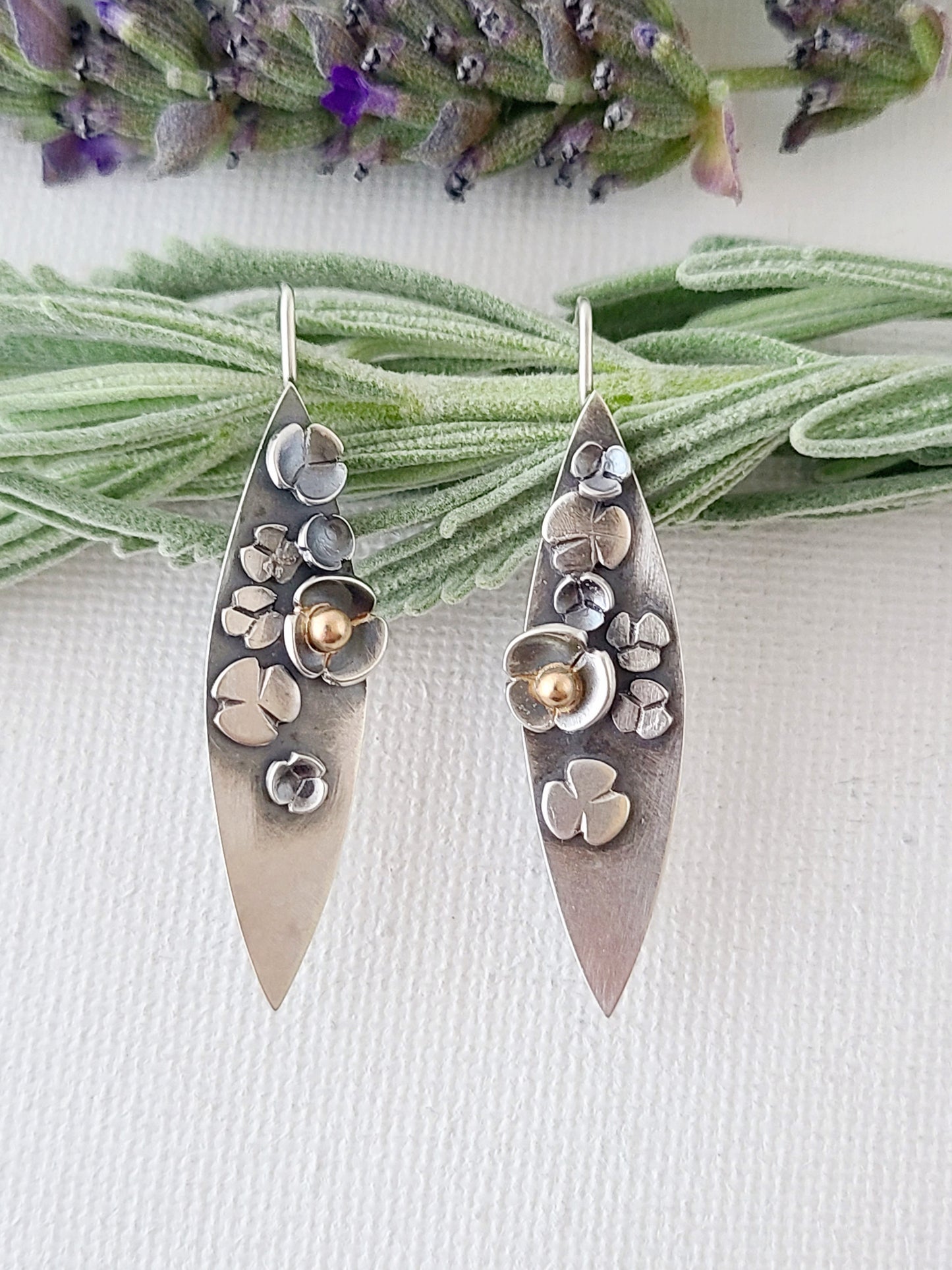 Garland earrings-Long marquise