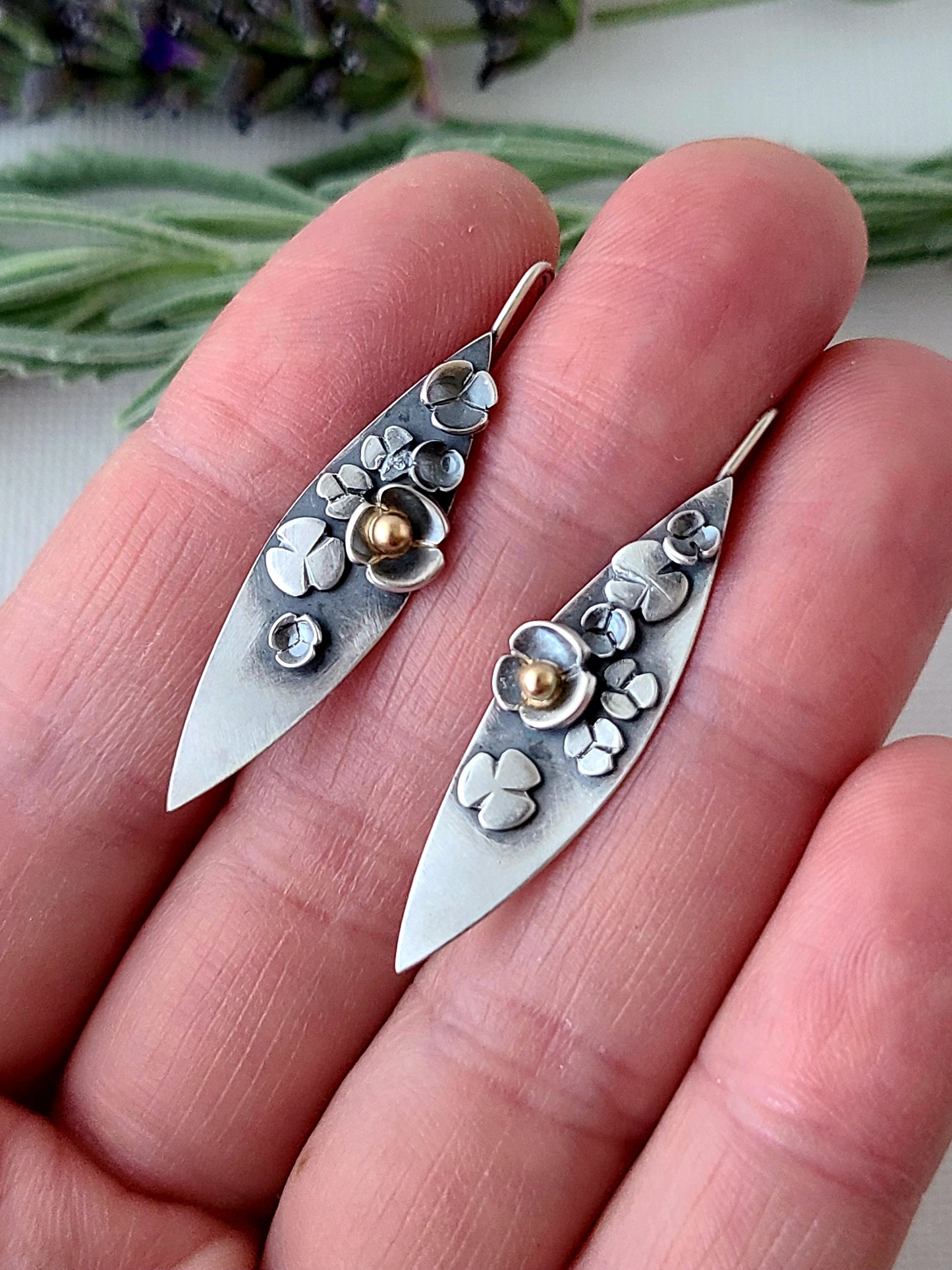 Garland earrings-Long marquise