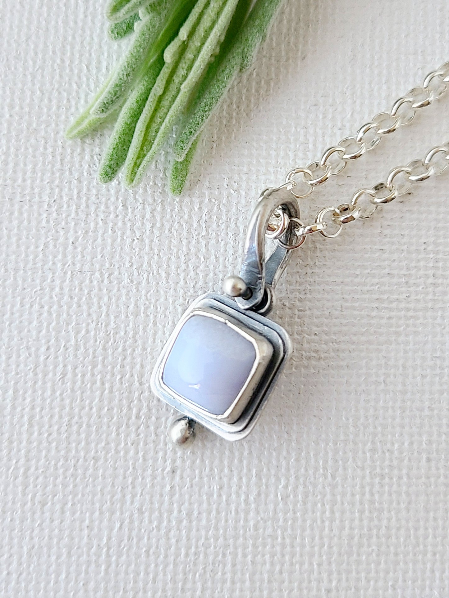 Blue Mist: Single Drop Agate Necklace