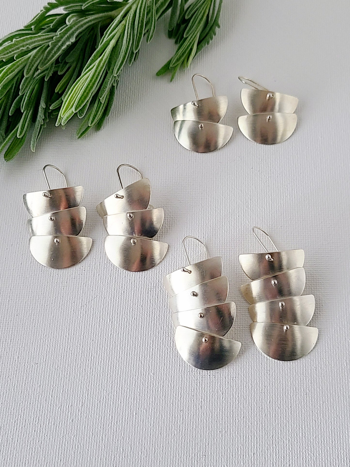 Cascade Silver Earrings-2, 3, and 4 Tiers