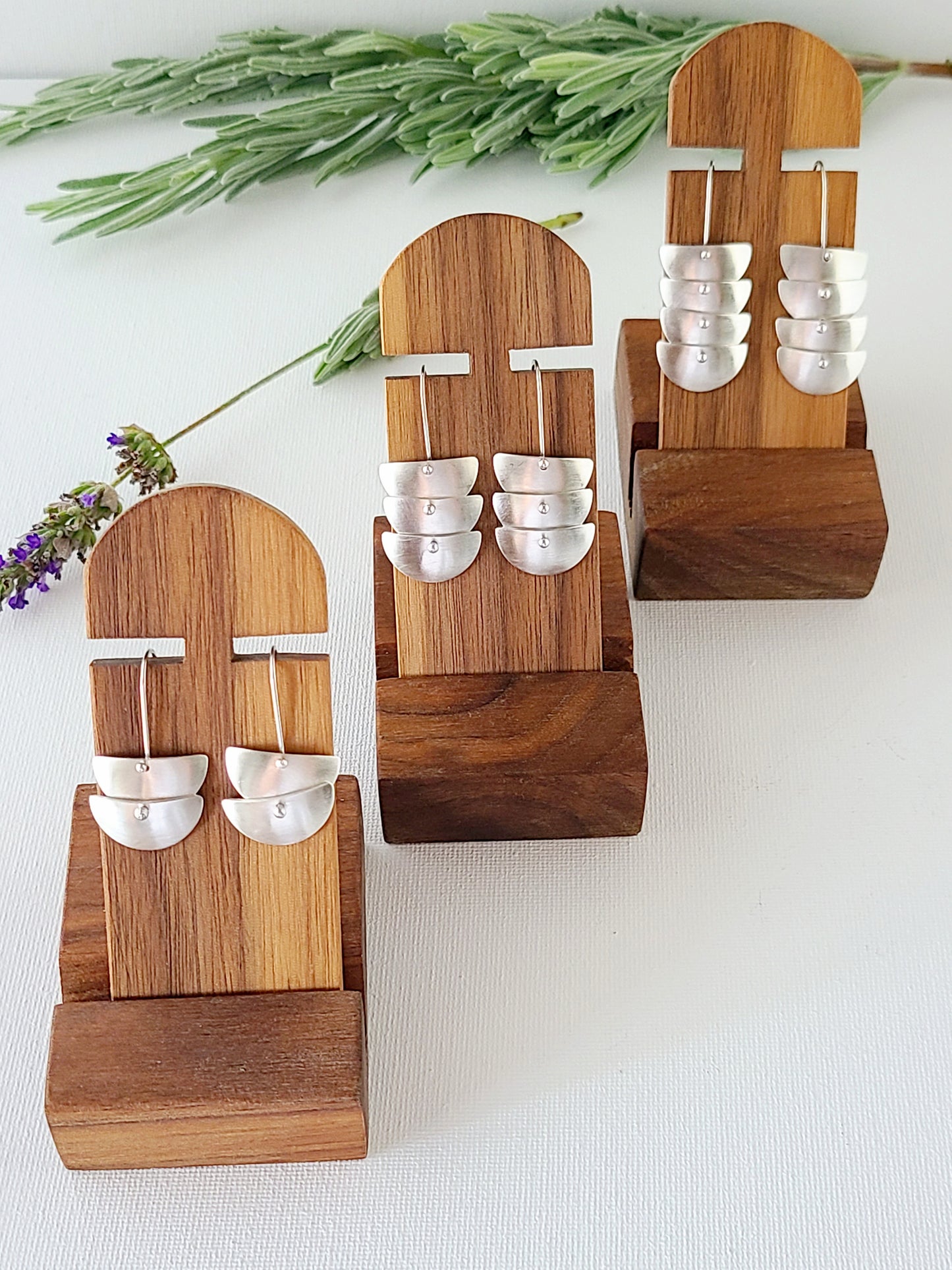 Petite Cascade Silver Earrings-2, 3, and 4 Tiers