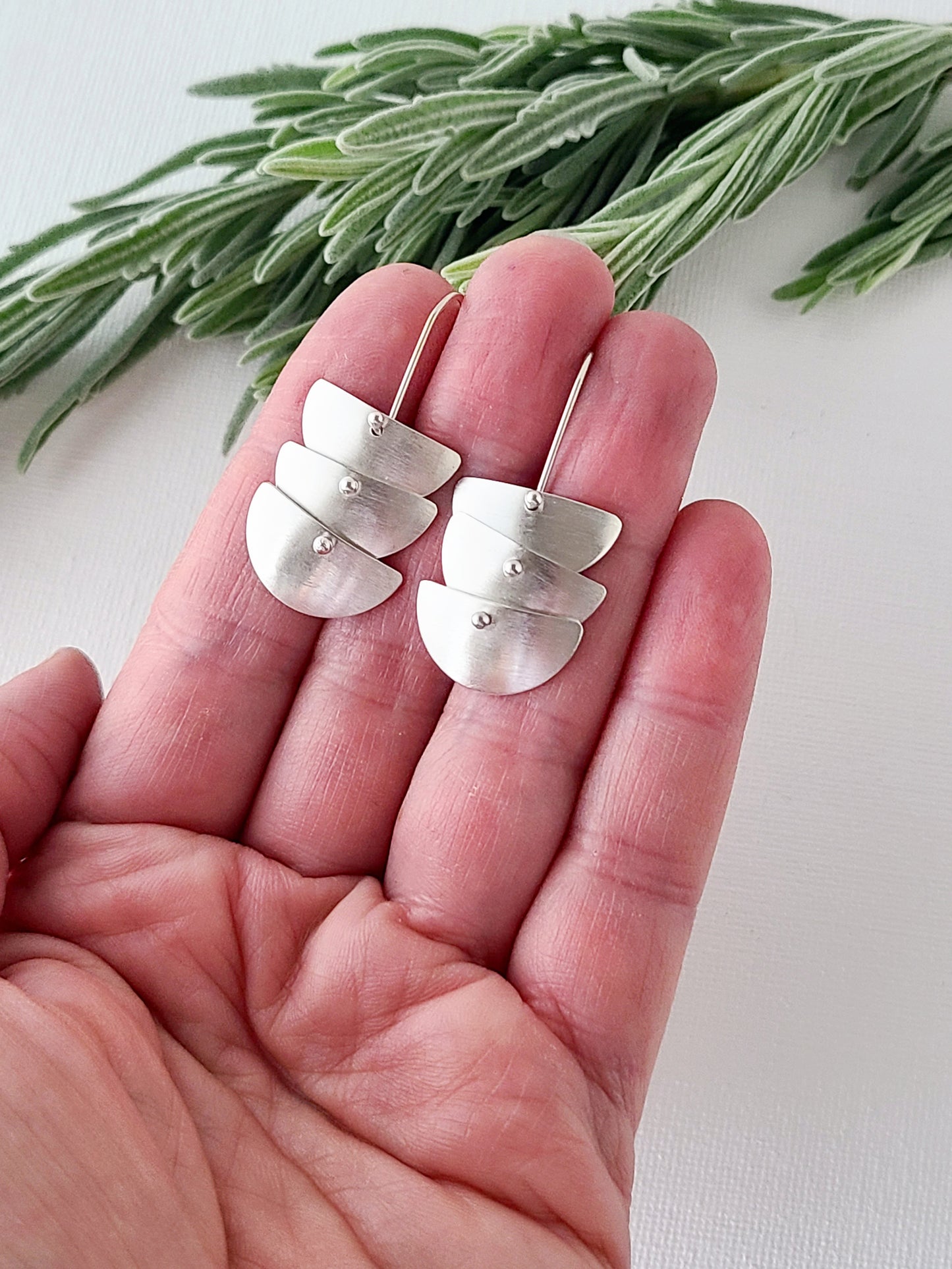 Petite Cascade Silver Earrings-2, 3, and 4 Tiers