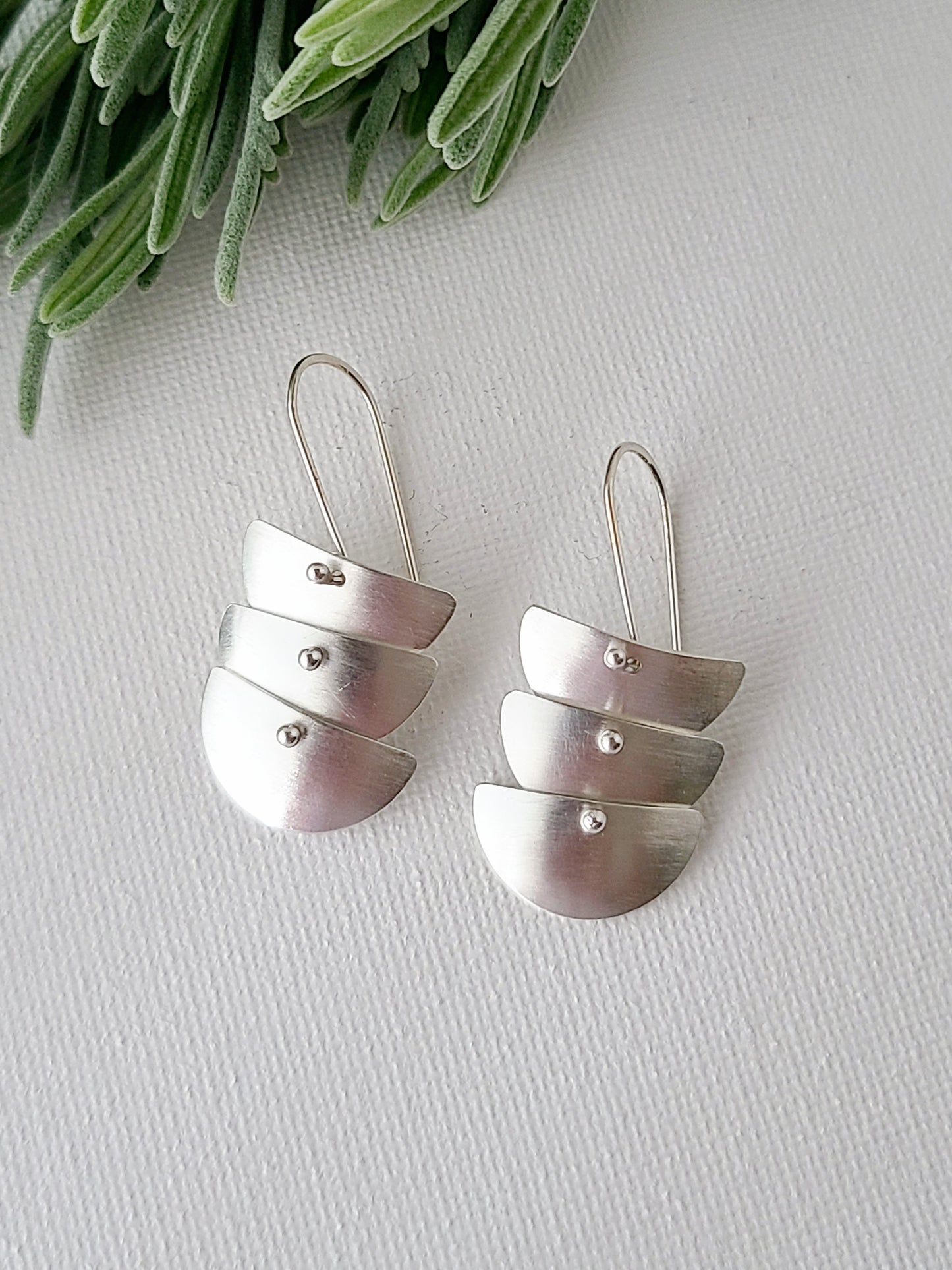 Petite Cascade Silver Earrings-2, 3, and 4 Tiers