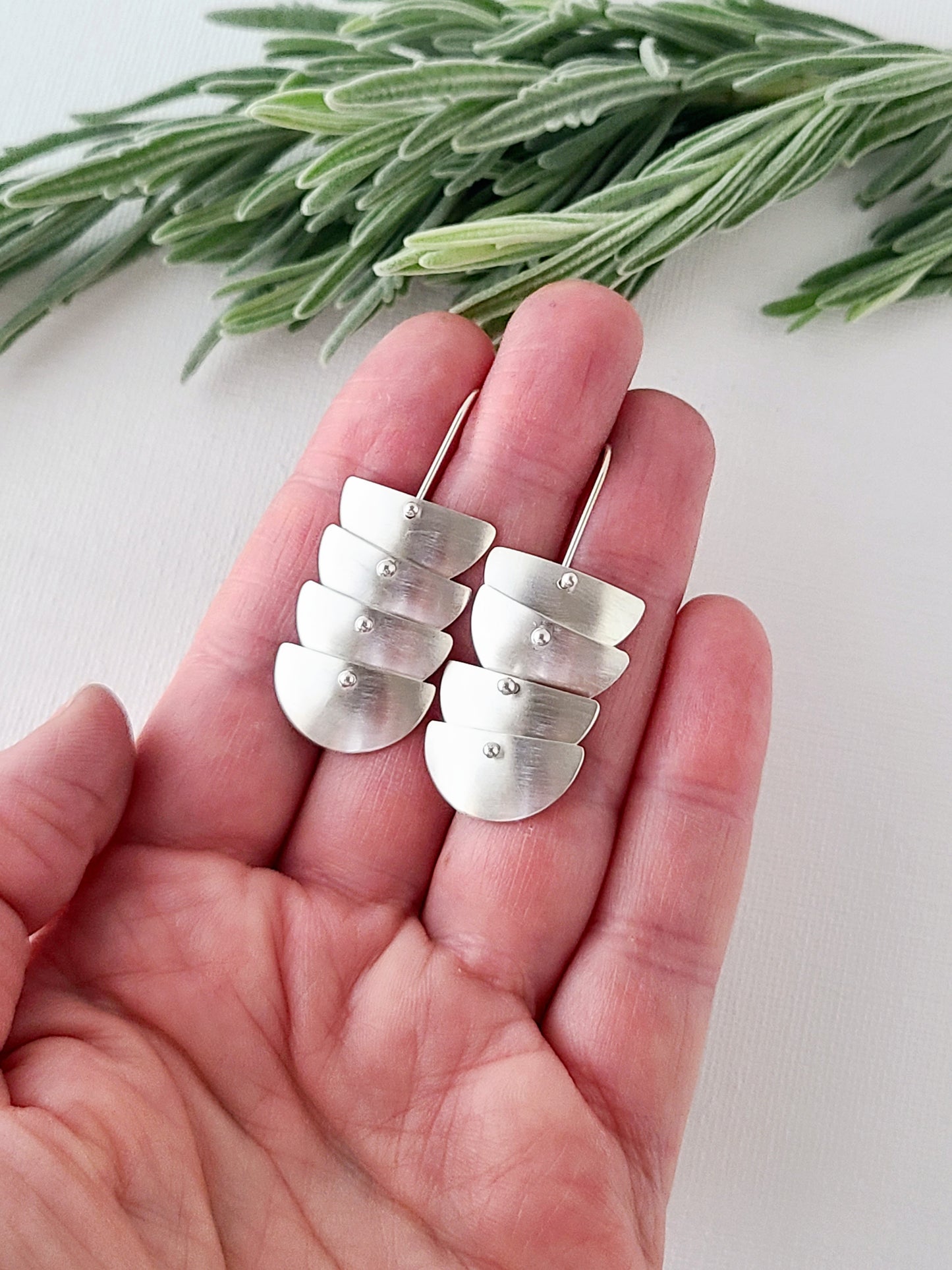 Petite Cascade Silver Earrings-2, 3, and 4 Tiers