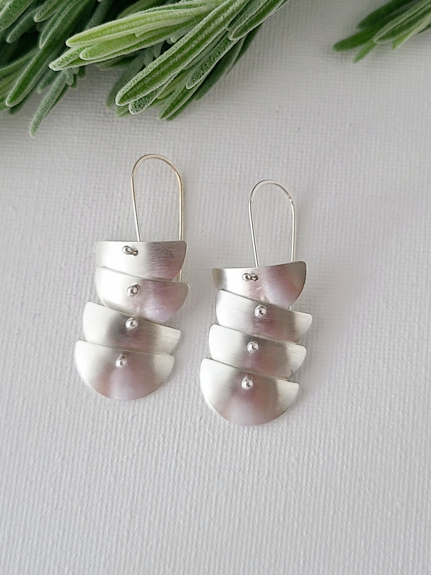 Petite Cascade Silver Earrings-2, 3, and 4 Tiers