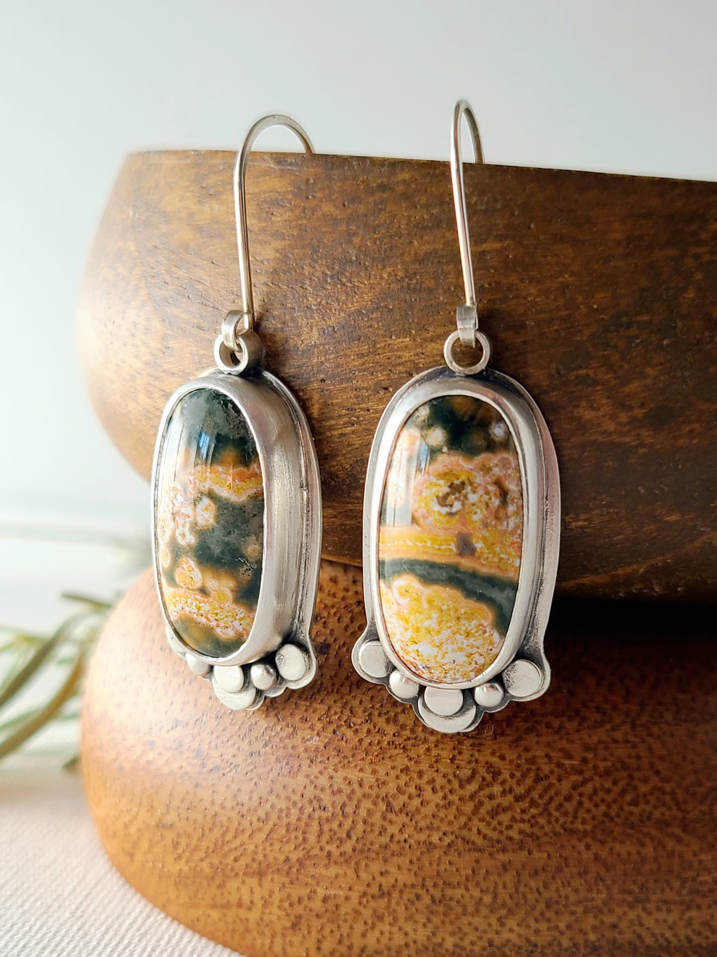 Skipping Stones Earrings-Ocean Jasper