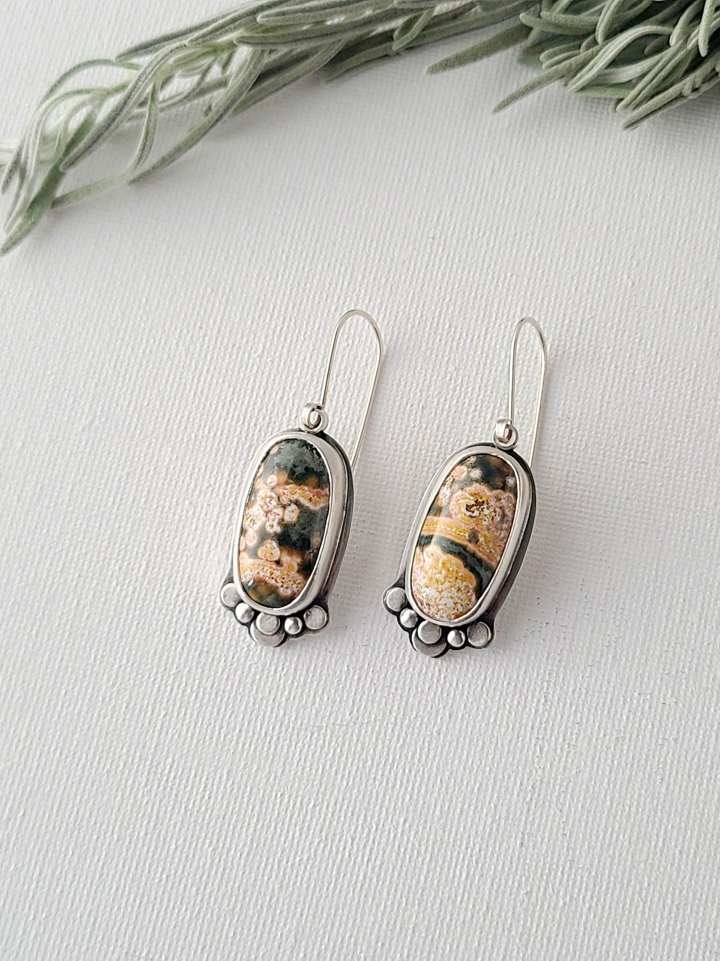 Skipping Stones Earrings-Ocean Jasper