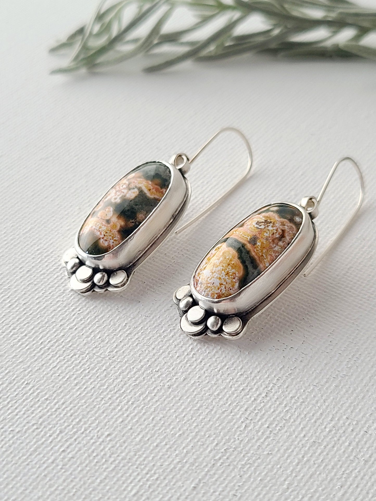 Skipping Stones Earrings-Ocean Jasper