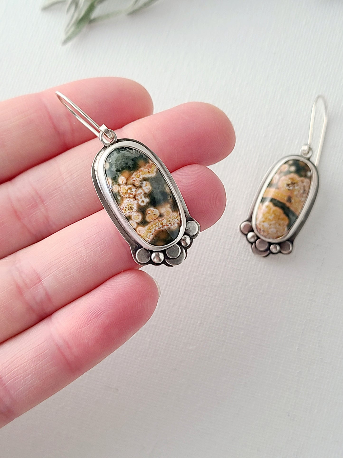 Skipping Stones Earrings-Ocean Jasper