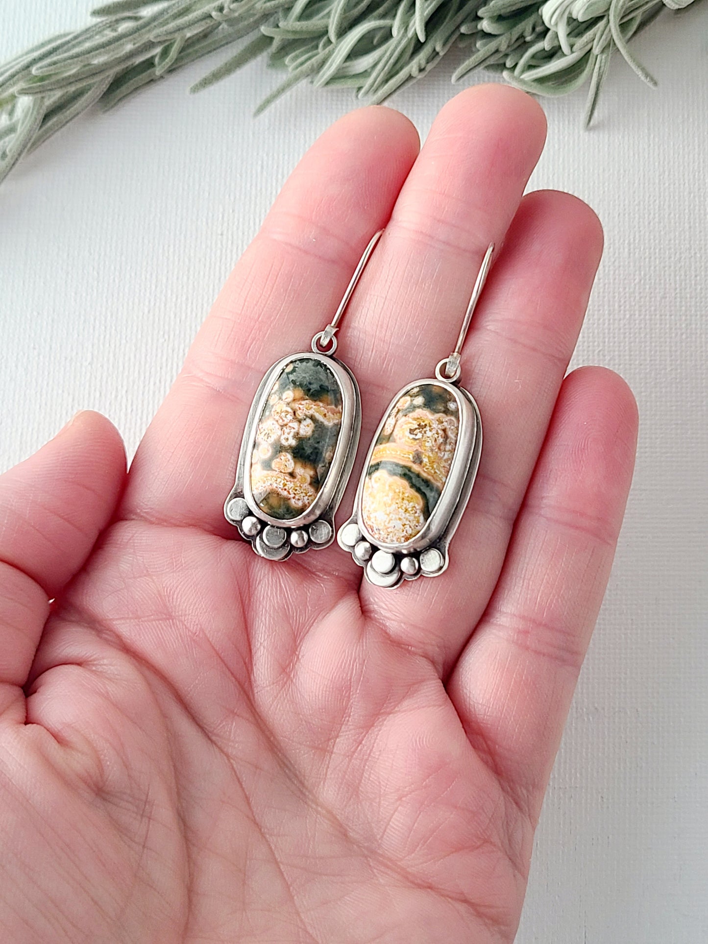 Skipping Stones Earrings-Ocean Jasper