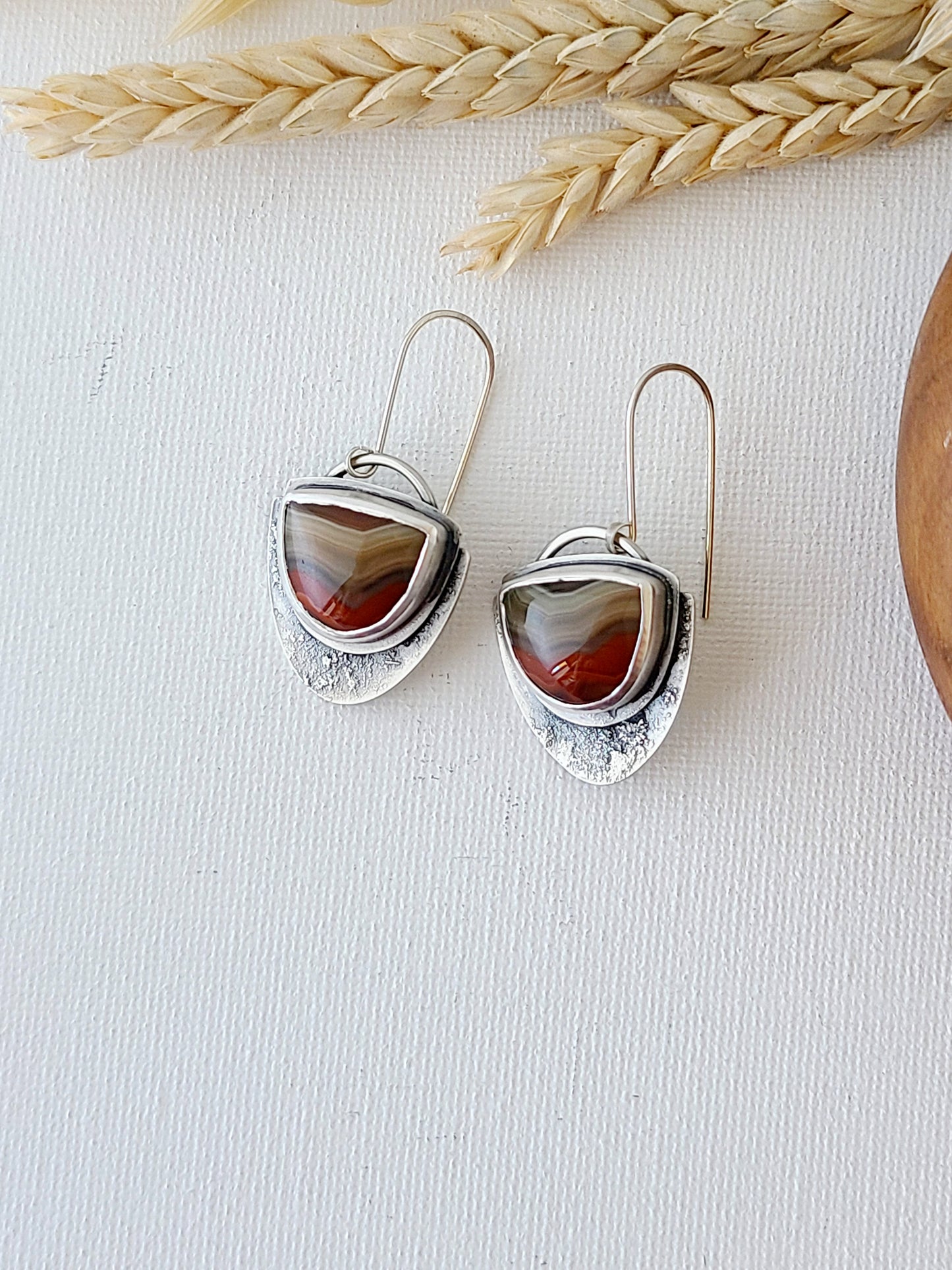 Desert Sands Earrings-red Laguna Lace Agate