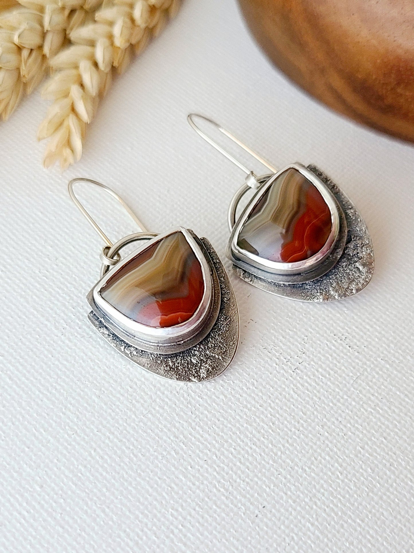 Desert Sands Earrings-red Laguna Lace Agate