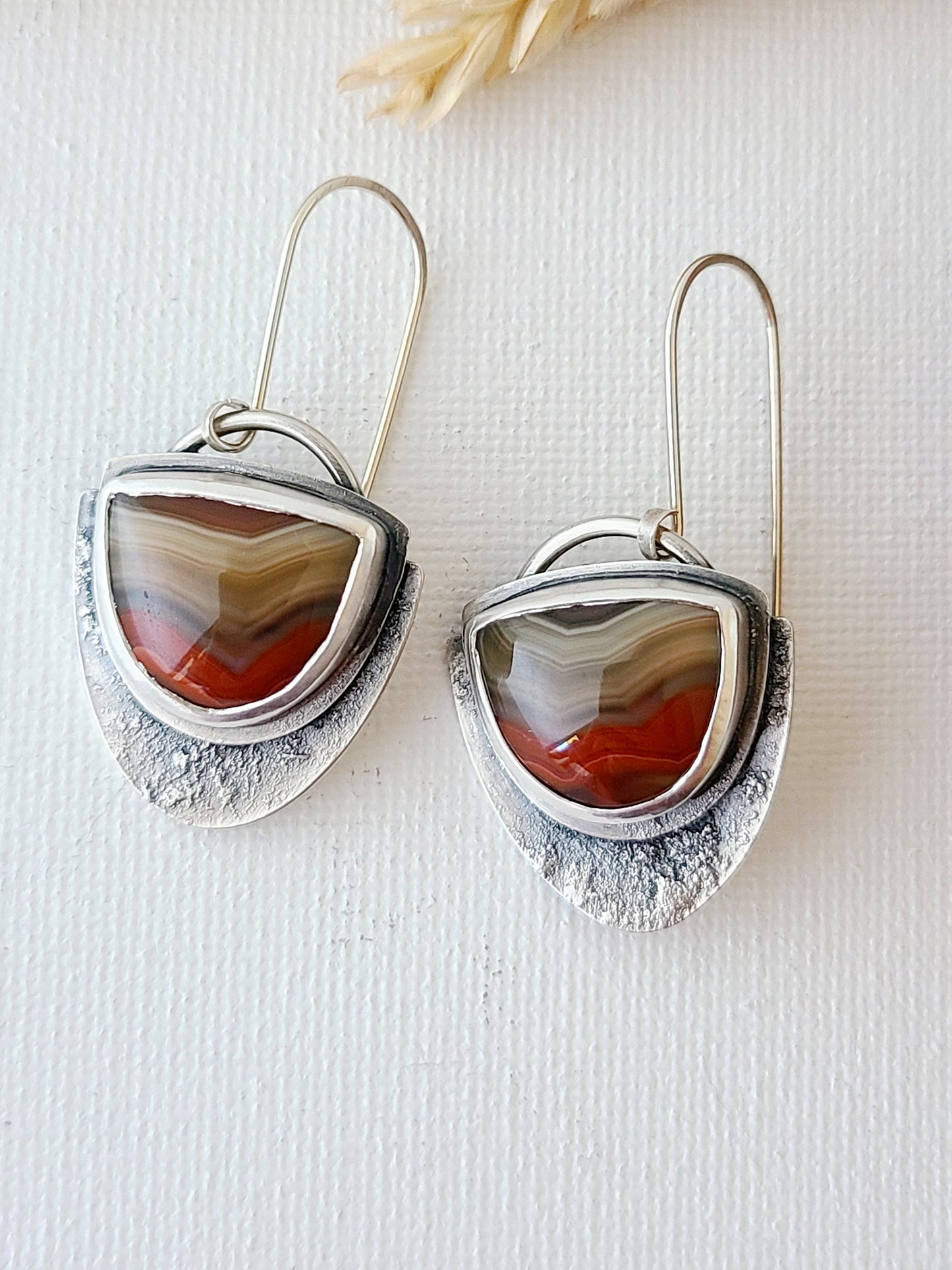 Desert Sands Earrings-red Laguna Lace Agate