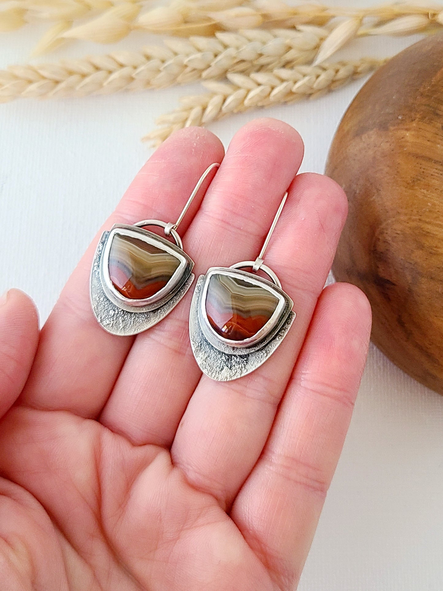 Desert Sands Earrings-red Laguna Lace Agate