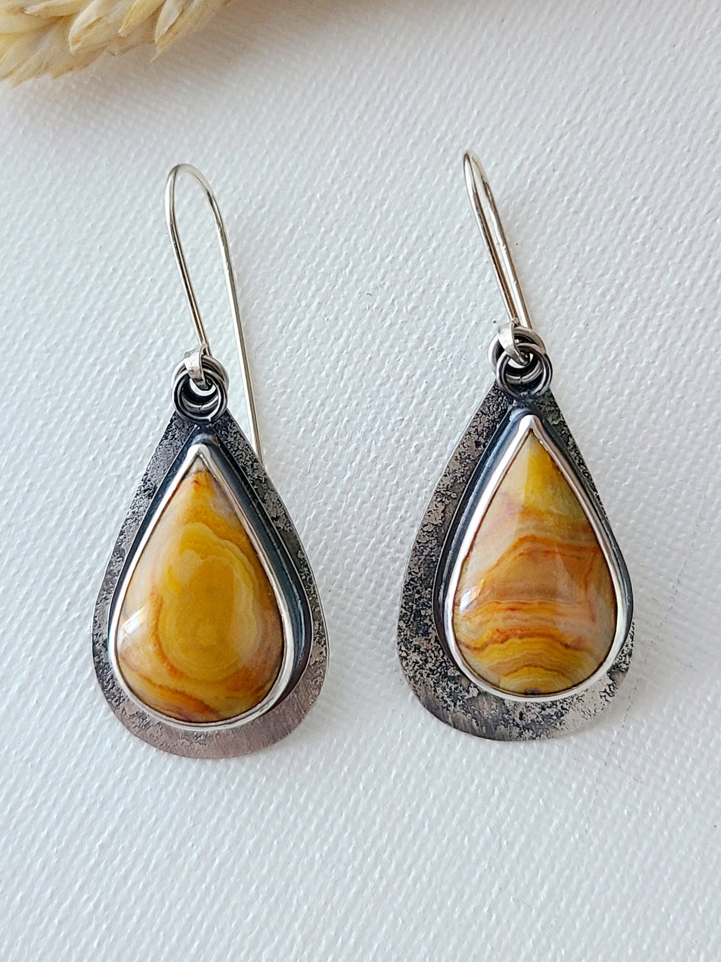 Ocaso Earrings-Teardrop Australian Crazy Lace Agate