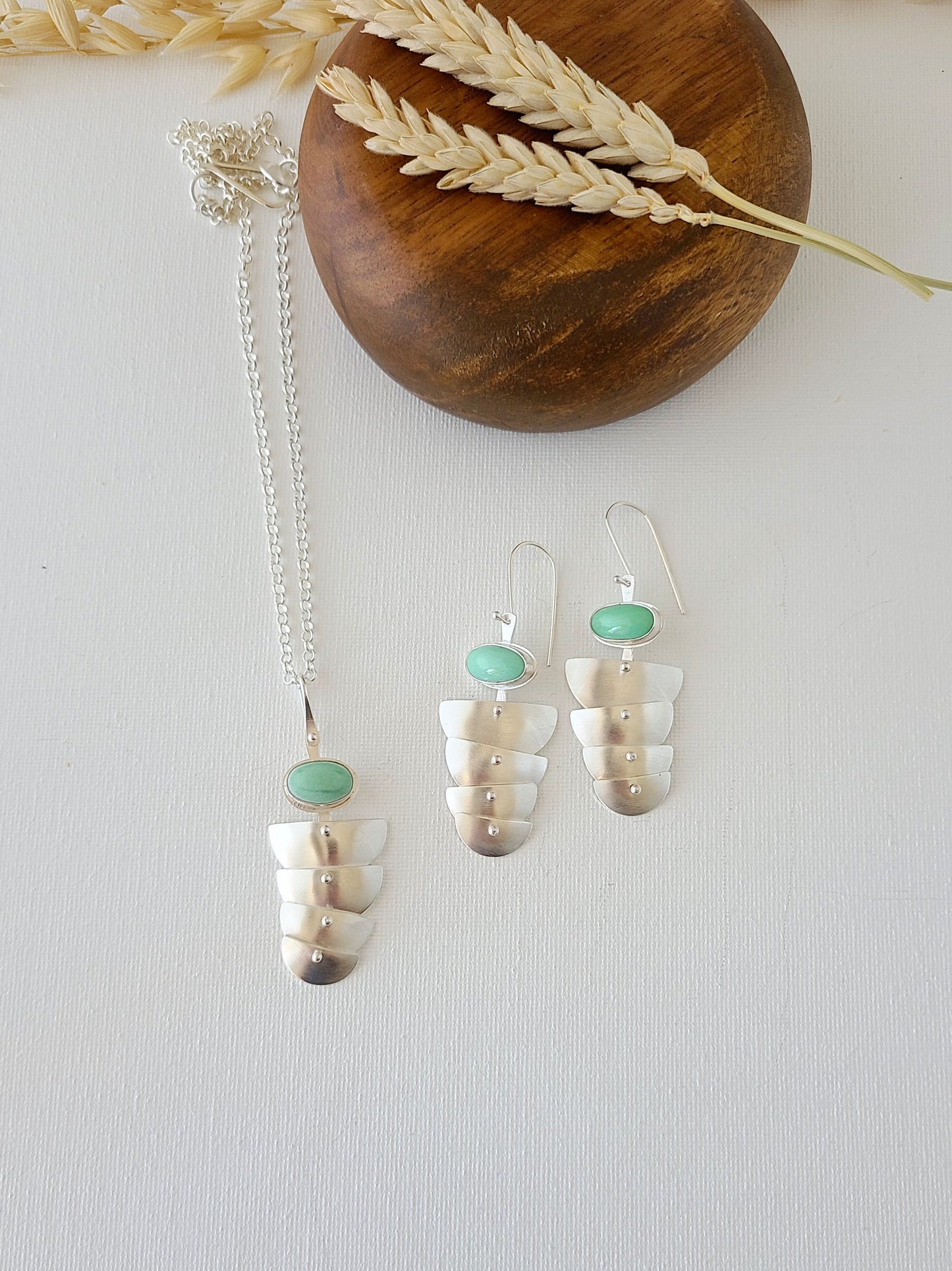 Rill Earrings with Variscite