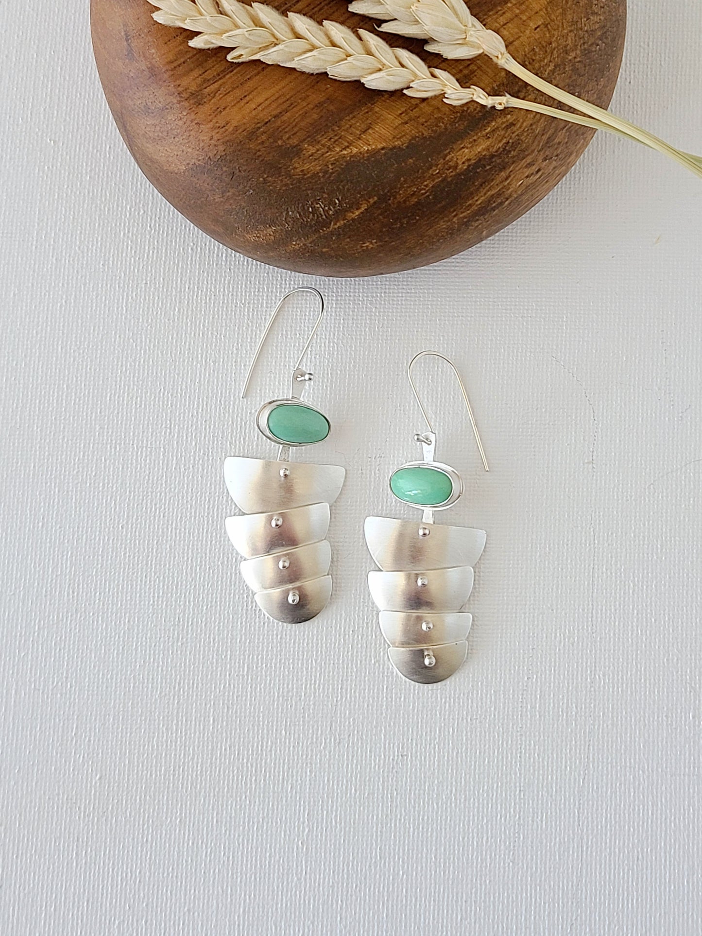 Rill Earrings with Variscite