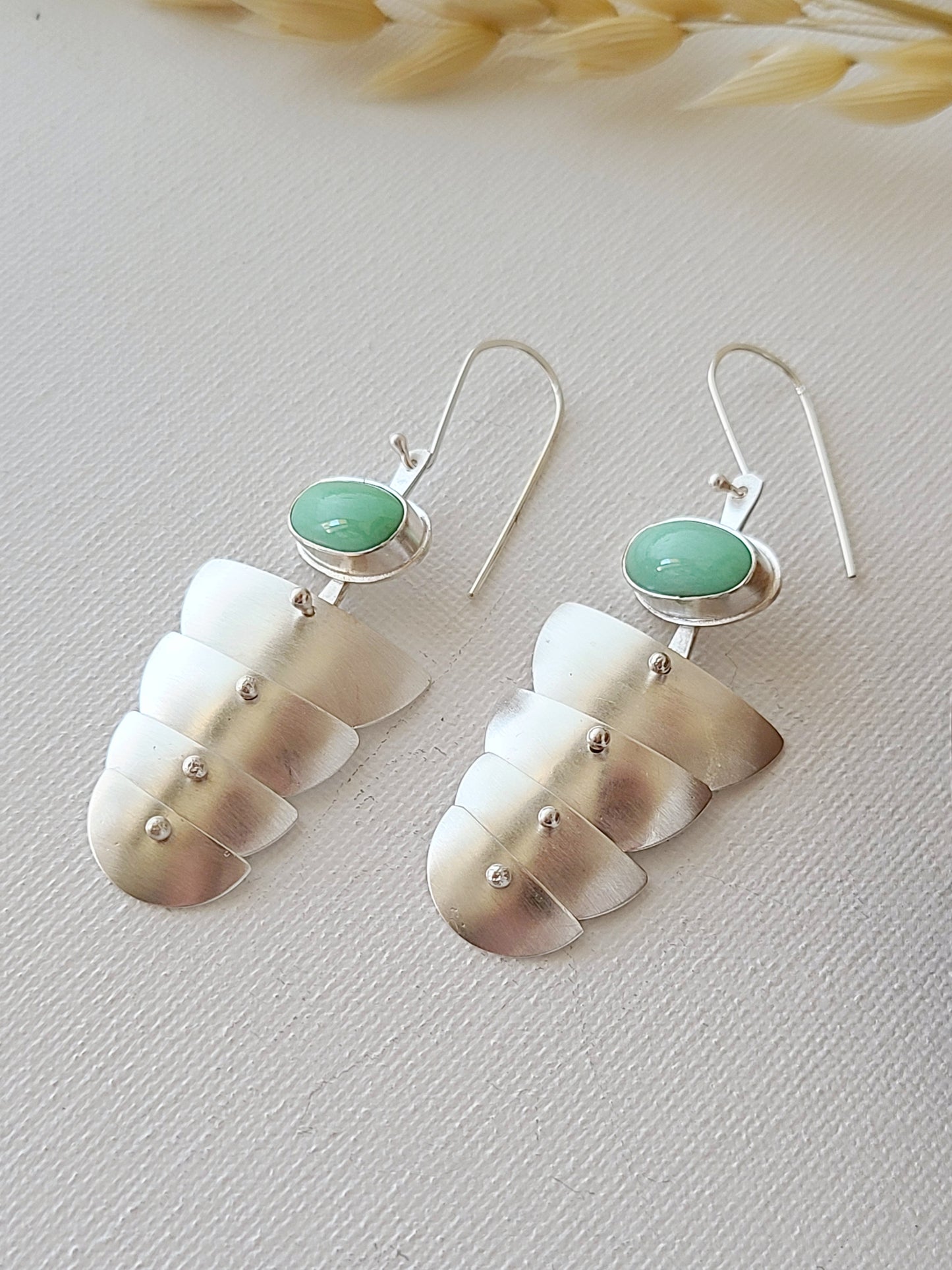 Rill Earrings with Variscite