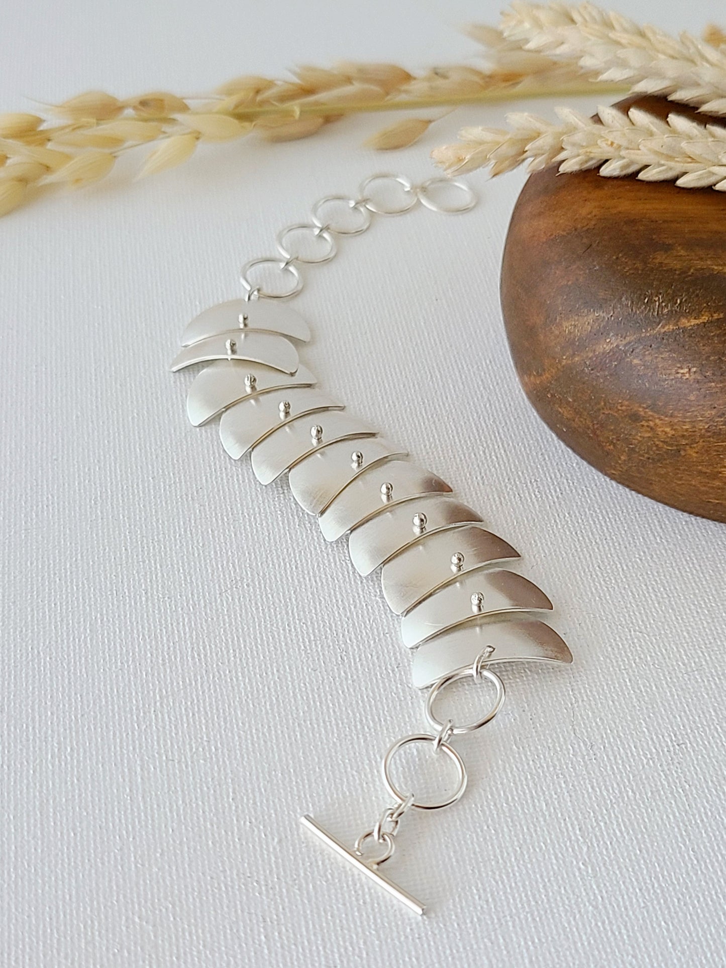 Cascade Chain Bracelet in Silver-11 Link