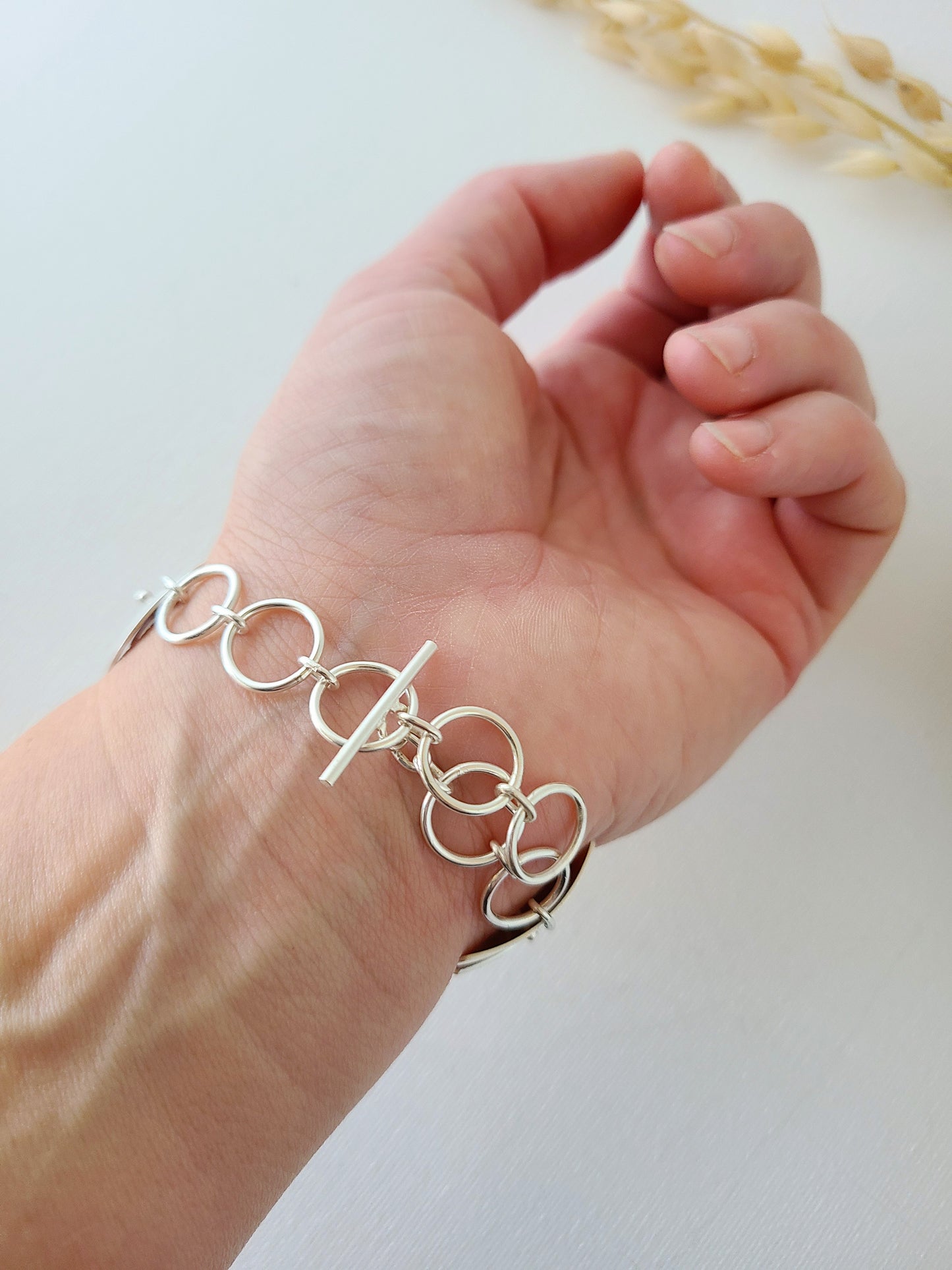 Cascade Chain Bracelet in Silver-11 Link