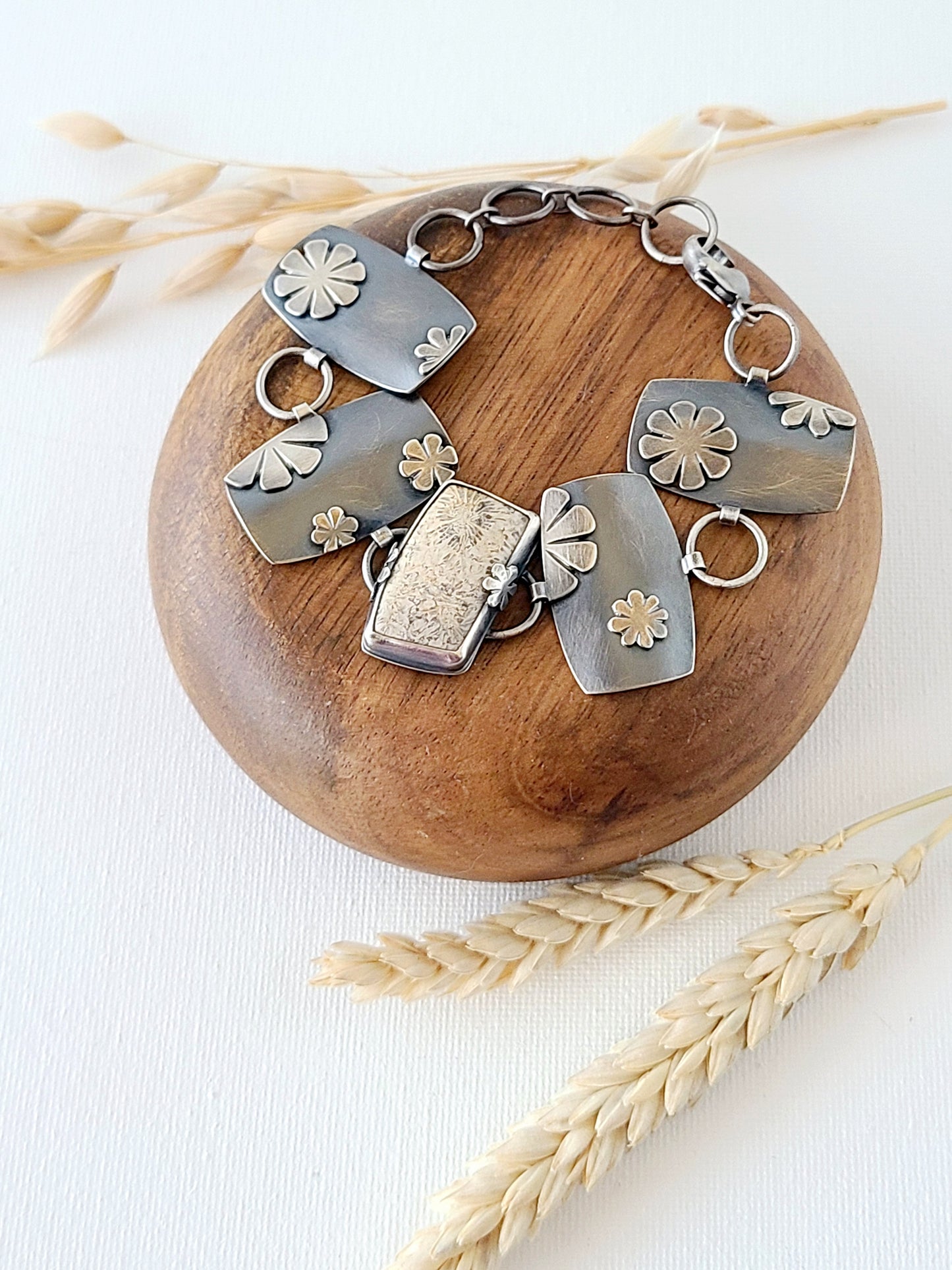 Wild Flower Bracelet #3-Midnight Garden