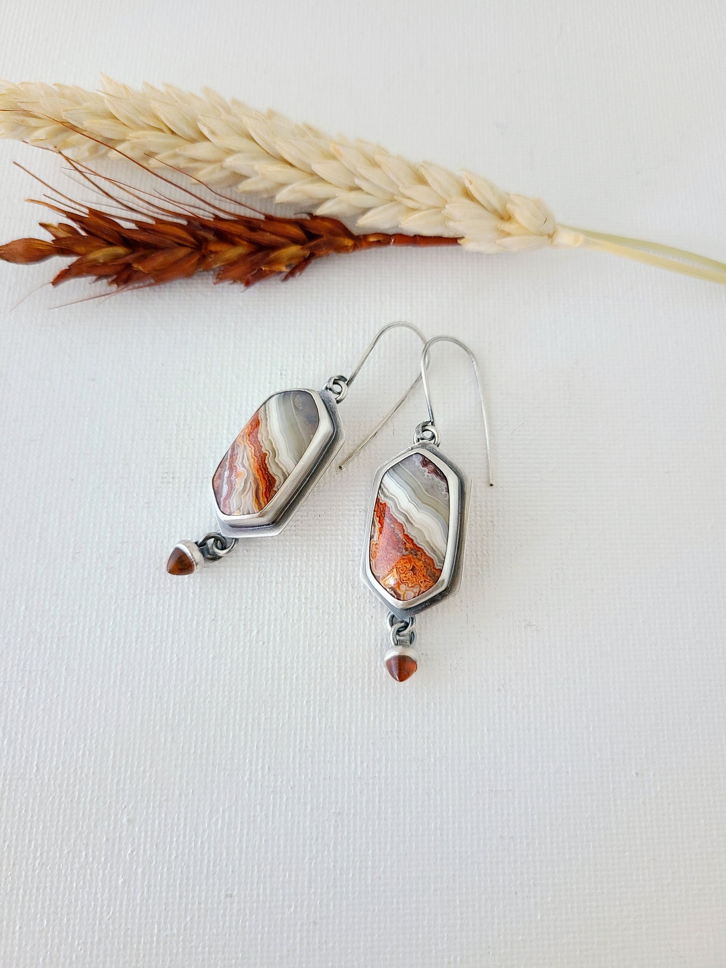 Rincon Lace Agate and citrine earrings