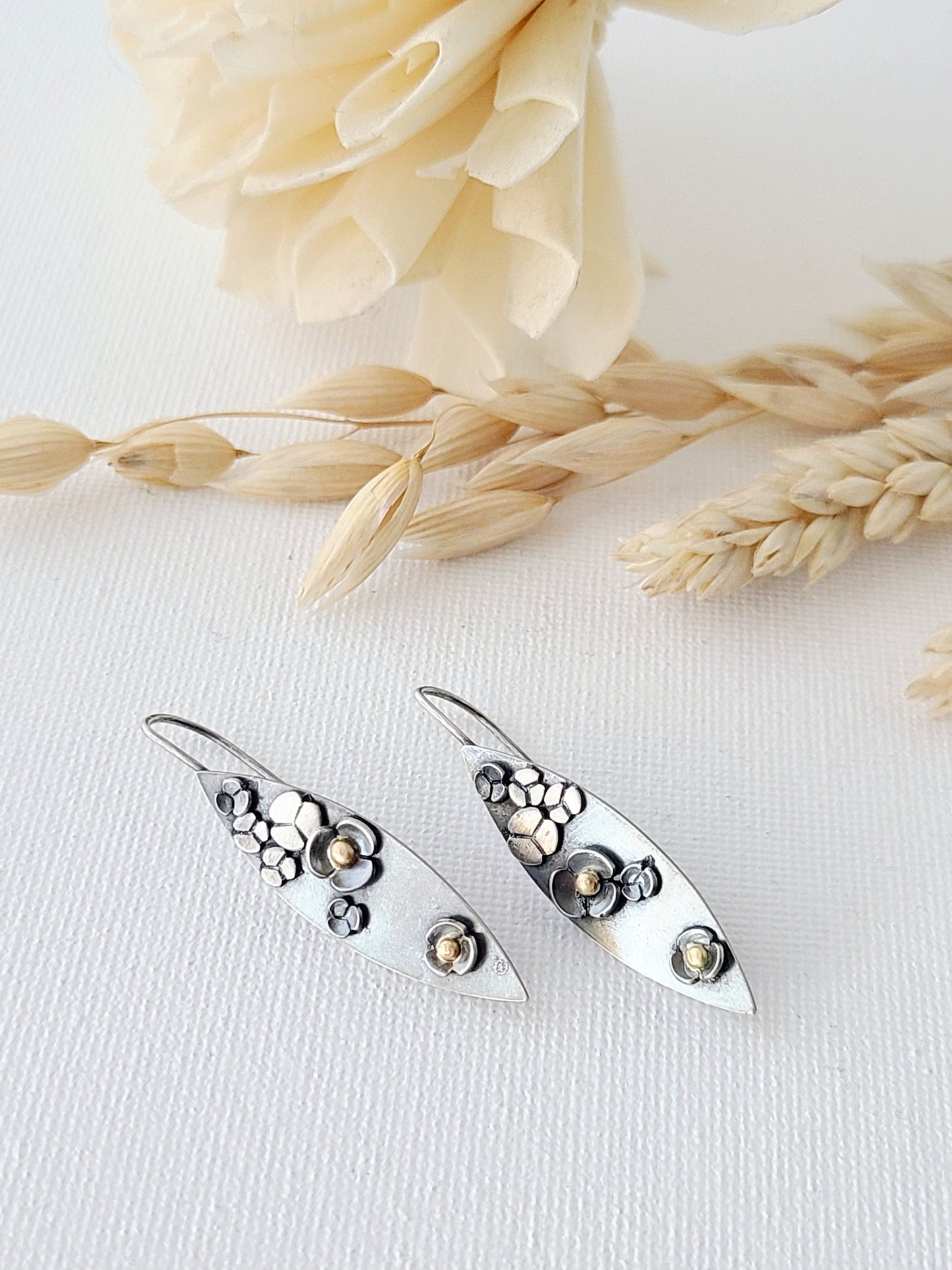 Garland earrings SS/14k