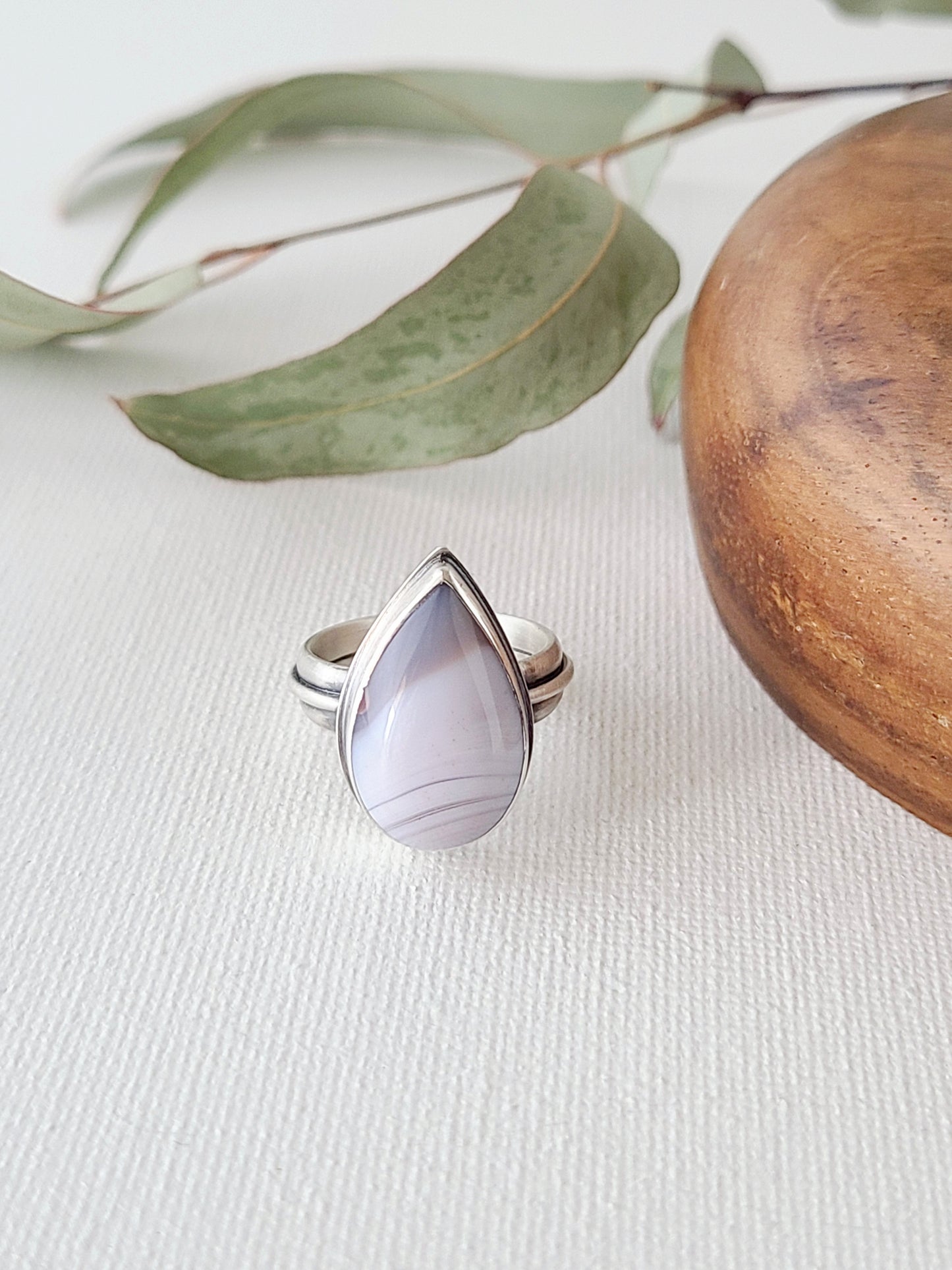 Purple Berber Agate ring-size 7.5 US