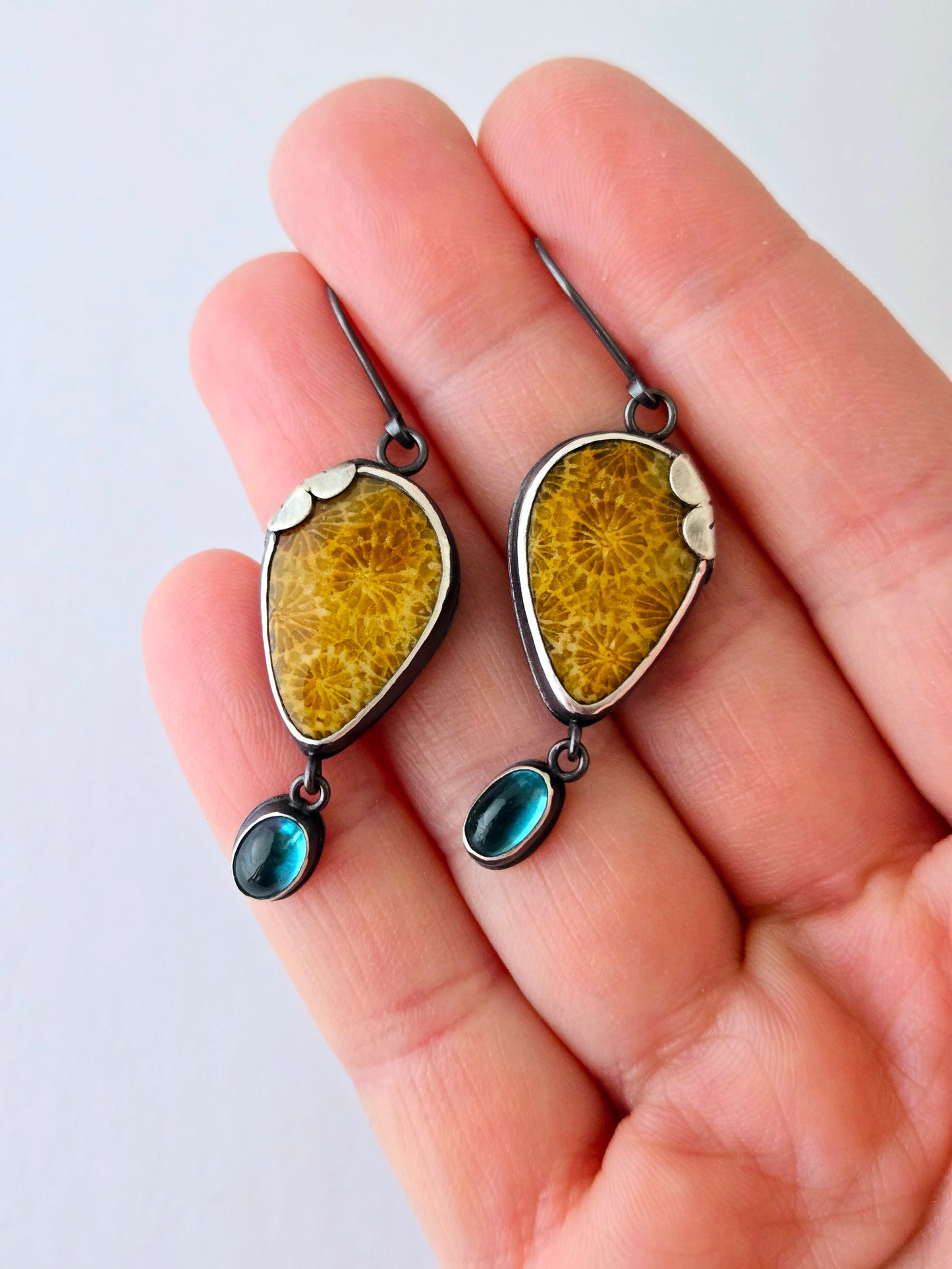 Flourish Earrings with Apatite