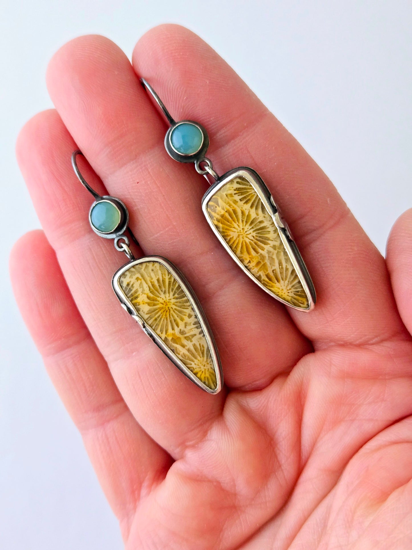 Flourish Earrings with Chalcedony #2