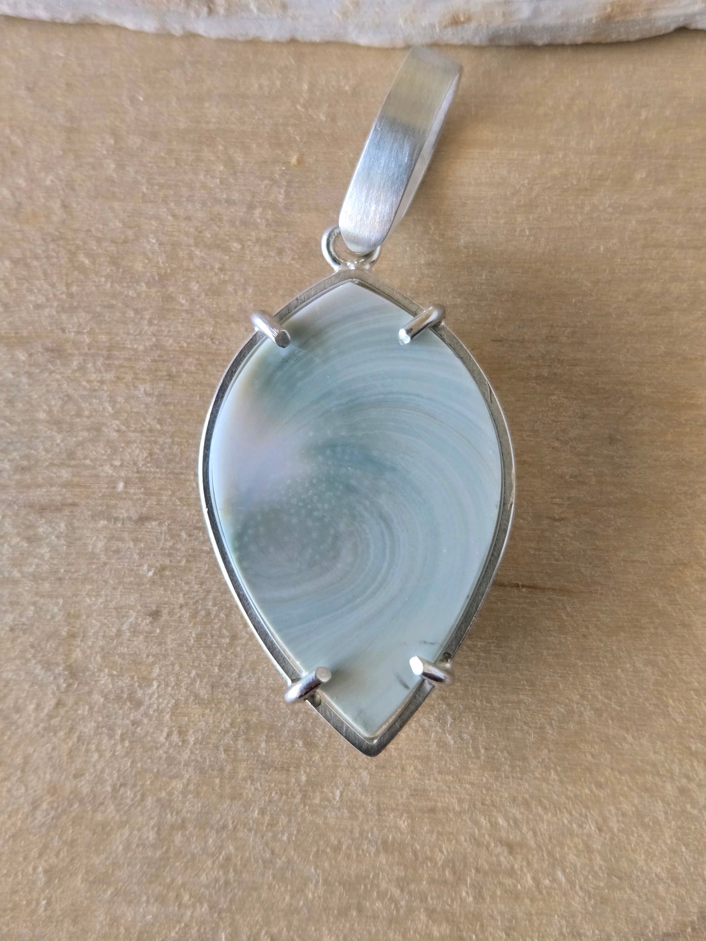 Reversible Spiral Shell Marquise charm/pendant