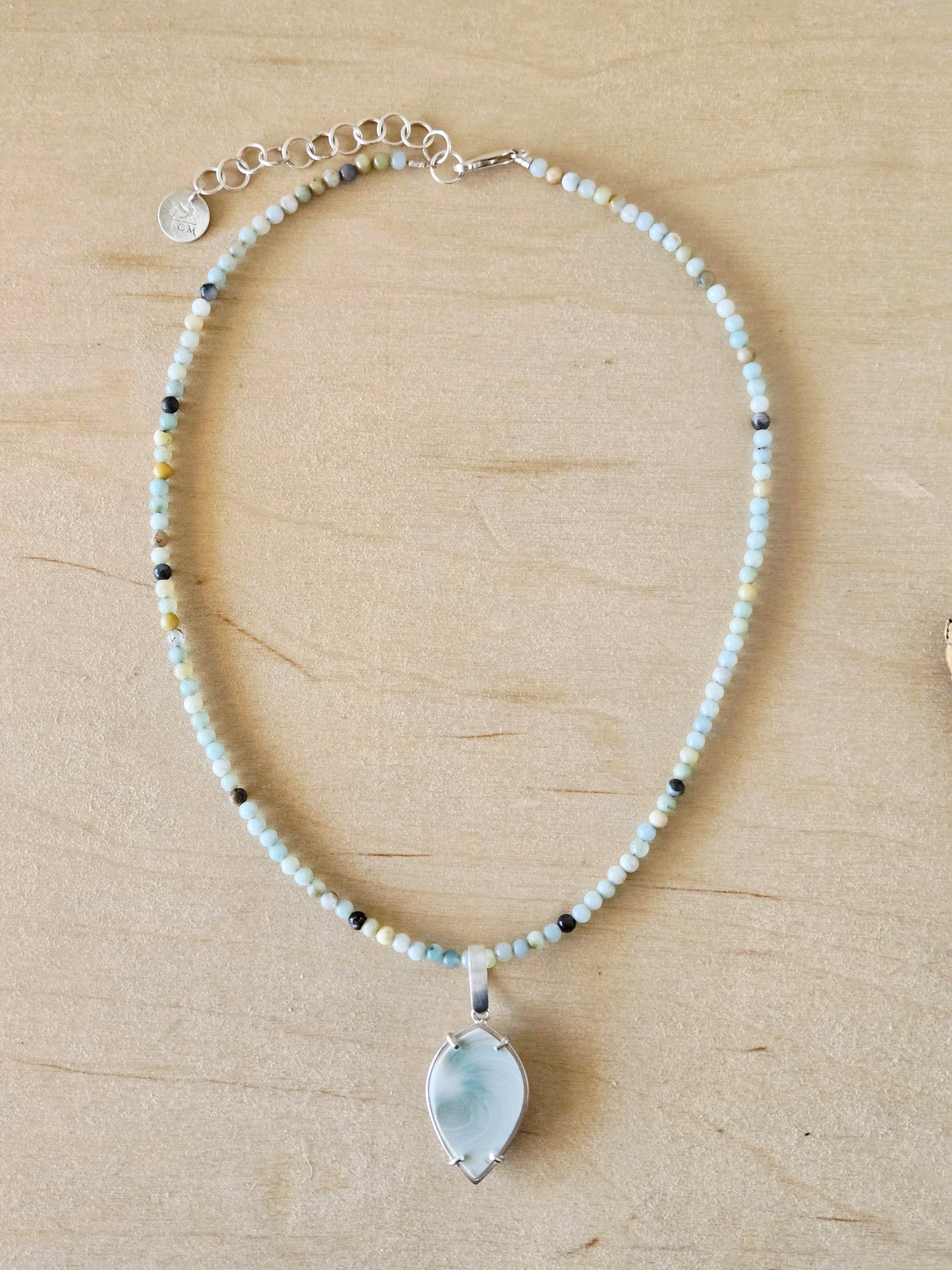 Reversible Spiral Shell Marquise charm/pendant
