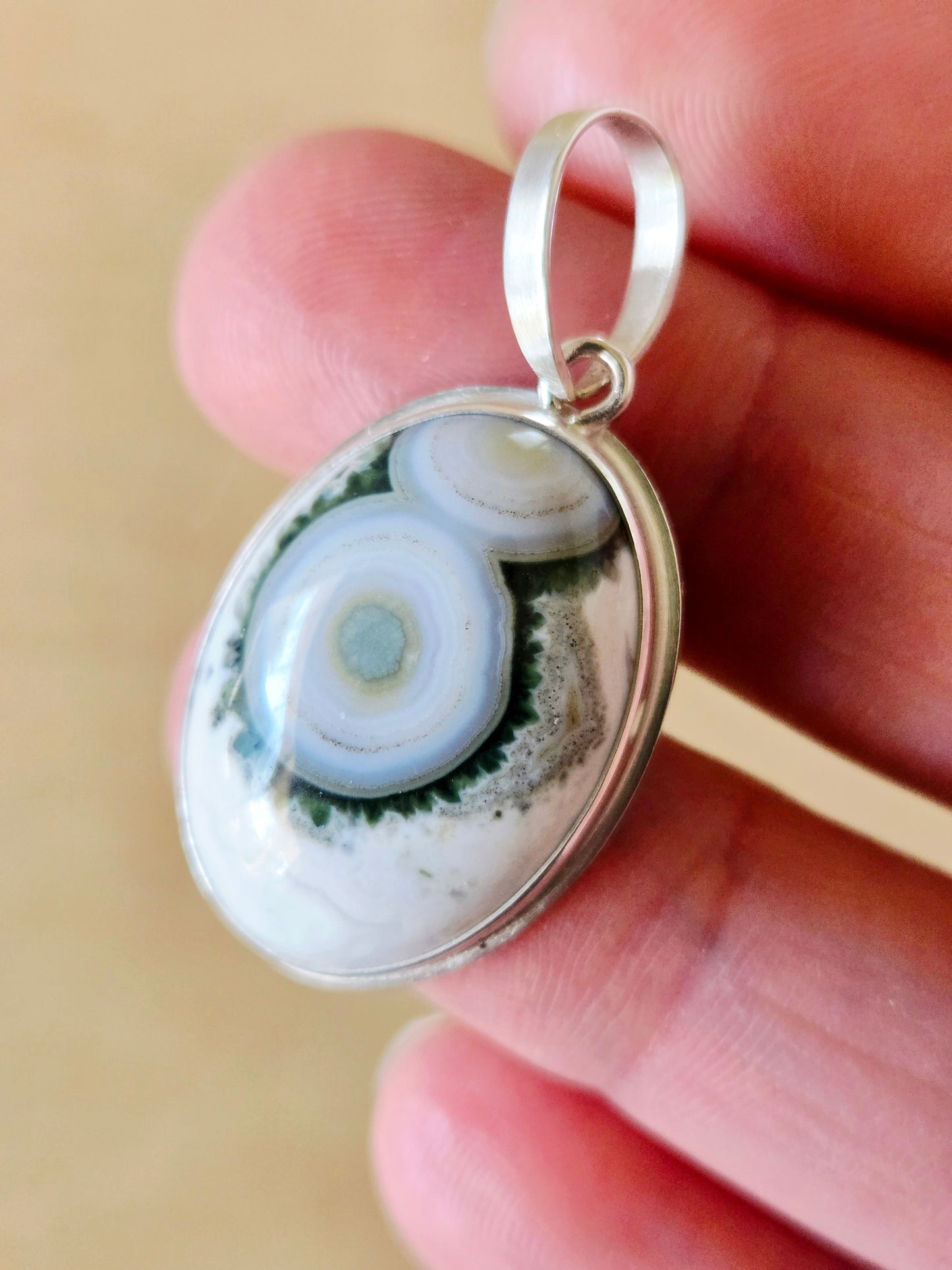 Ocean Jasper charm/ pendant vertical