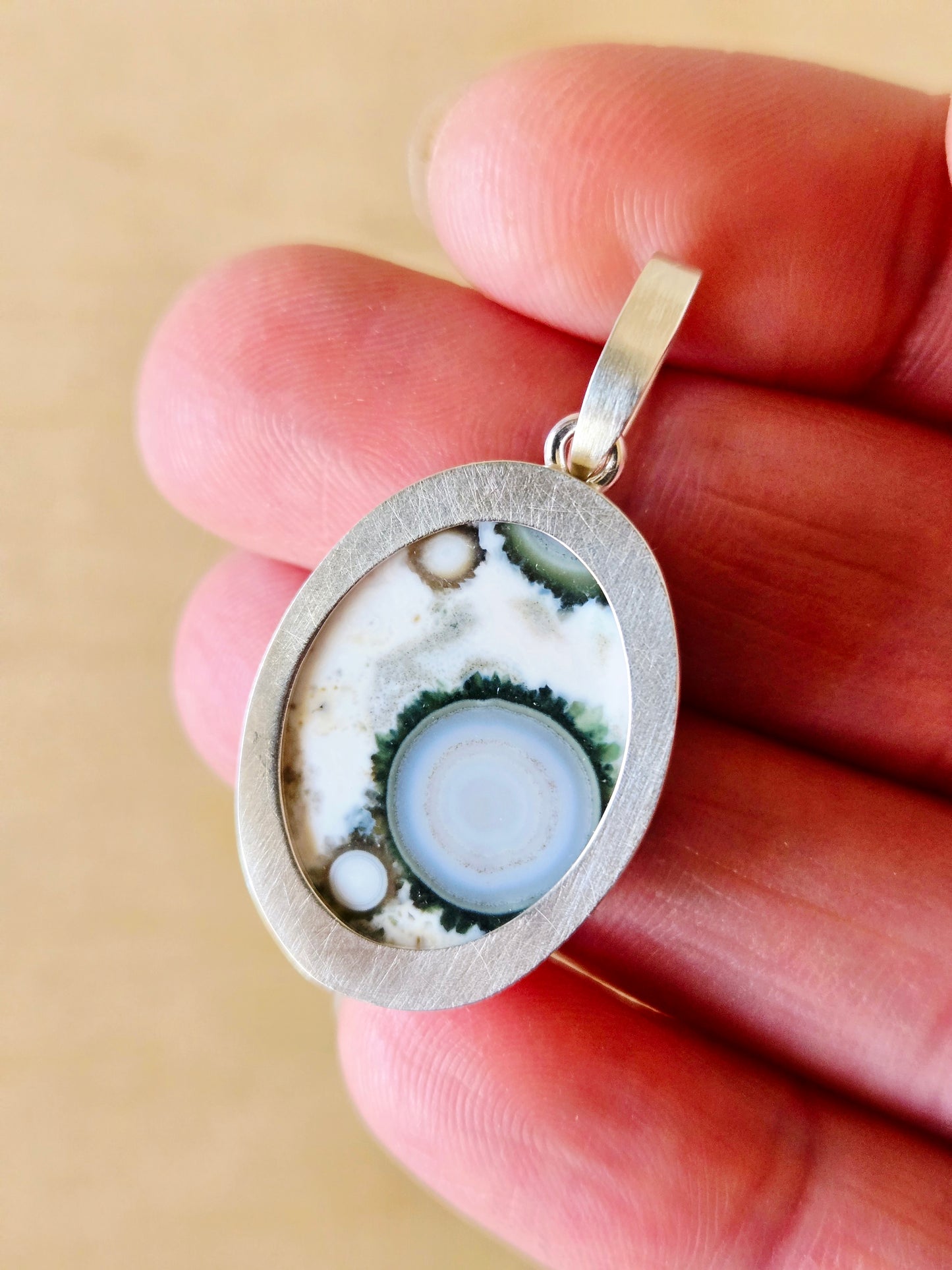 Ocean Jasper charm/ pendant vertical