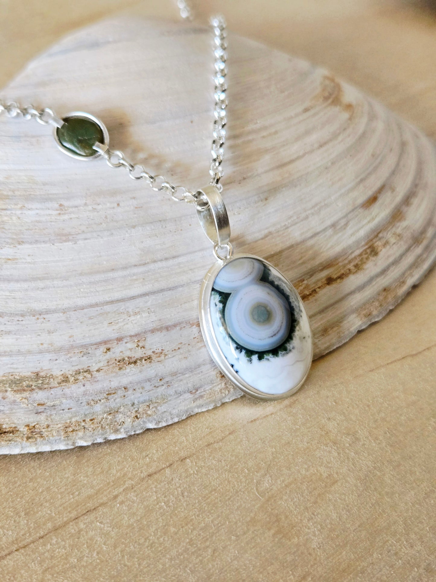 Ocean Jasper charm/ pendant vertical