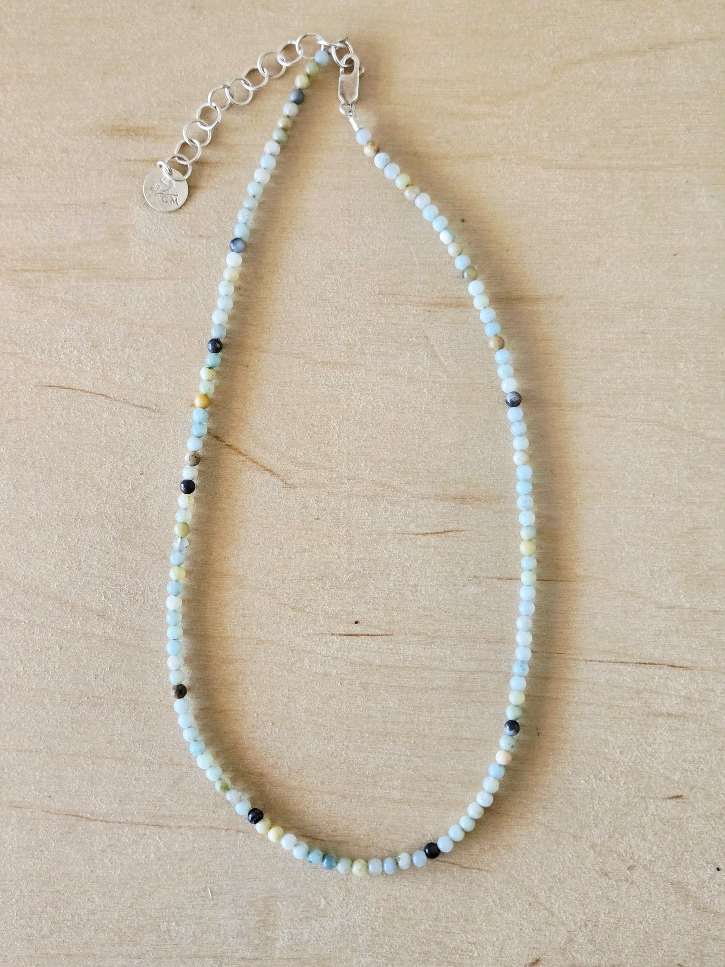 Amazonite beaded necklaces-Small round & rondelle beads