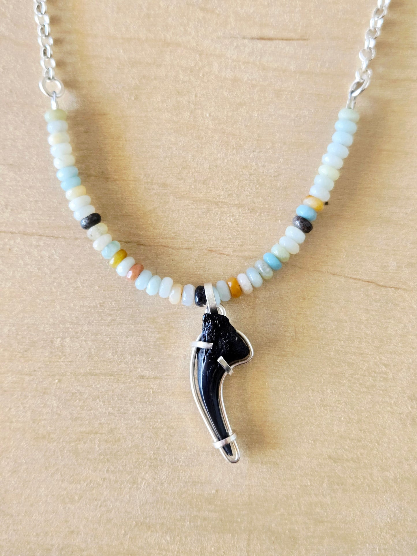 Curved Shark Tooth Fossil charm/pendant