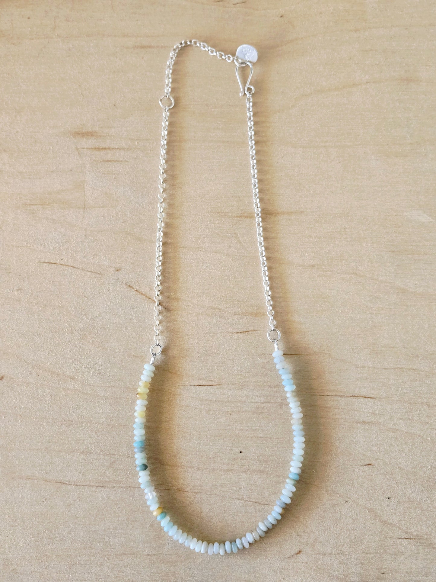 Dawn Necklace: Amazonite beaded chain necklace