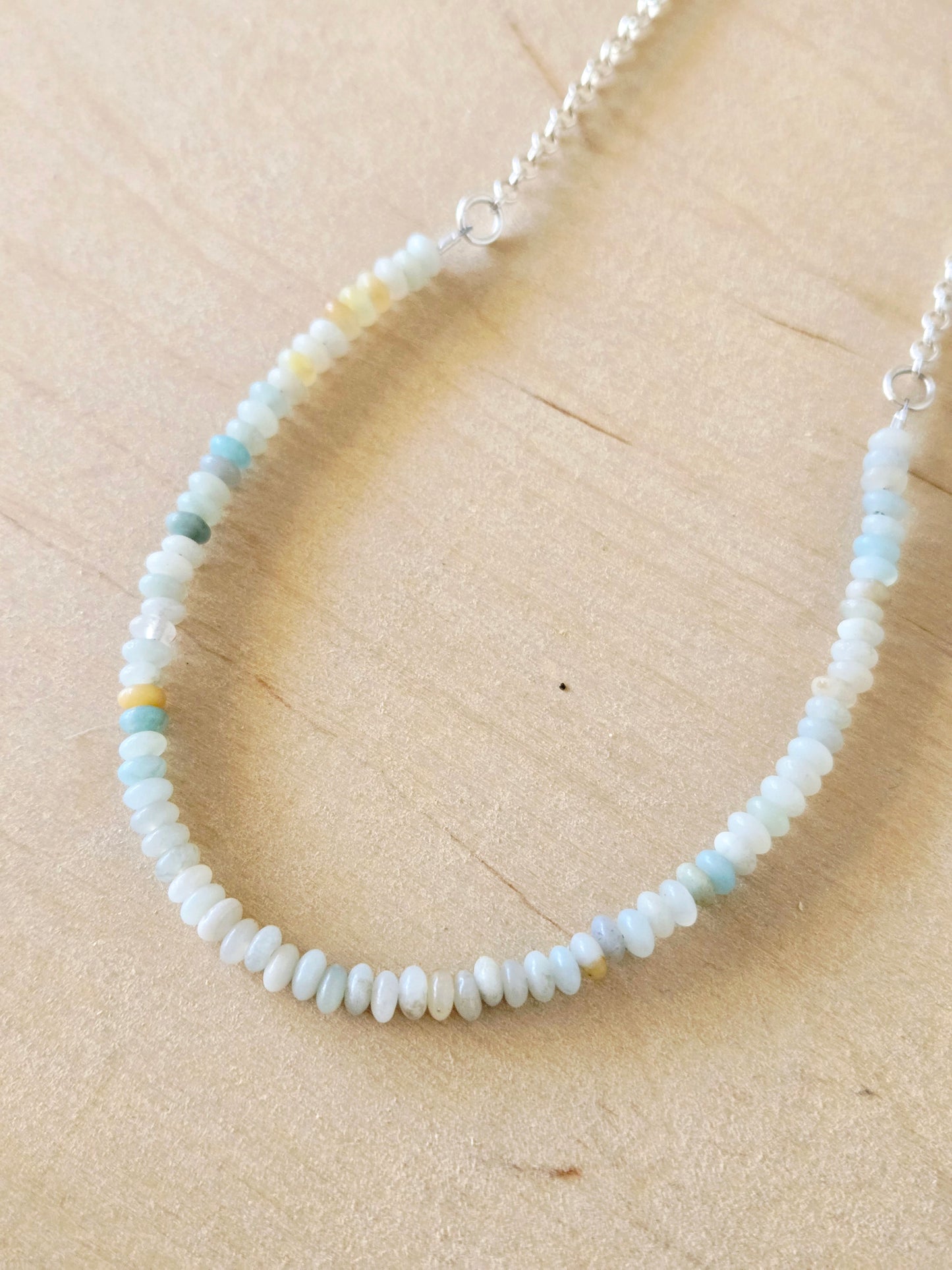 Dawn Necklace: Amazonite beaded chain necklace