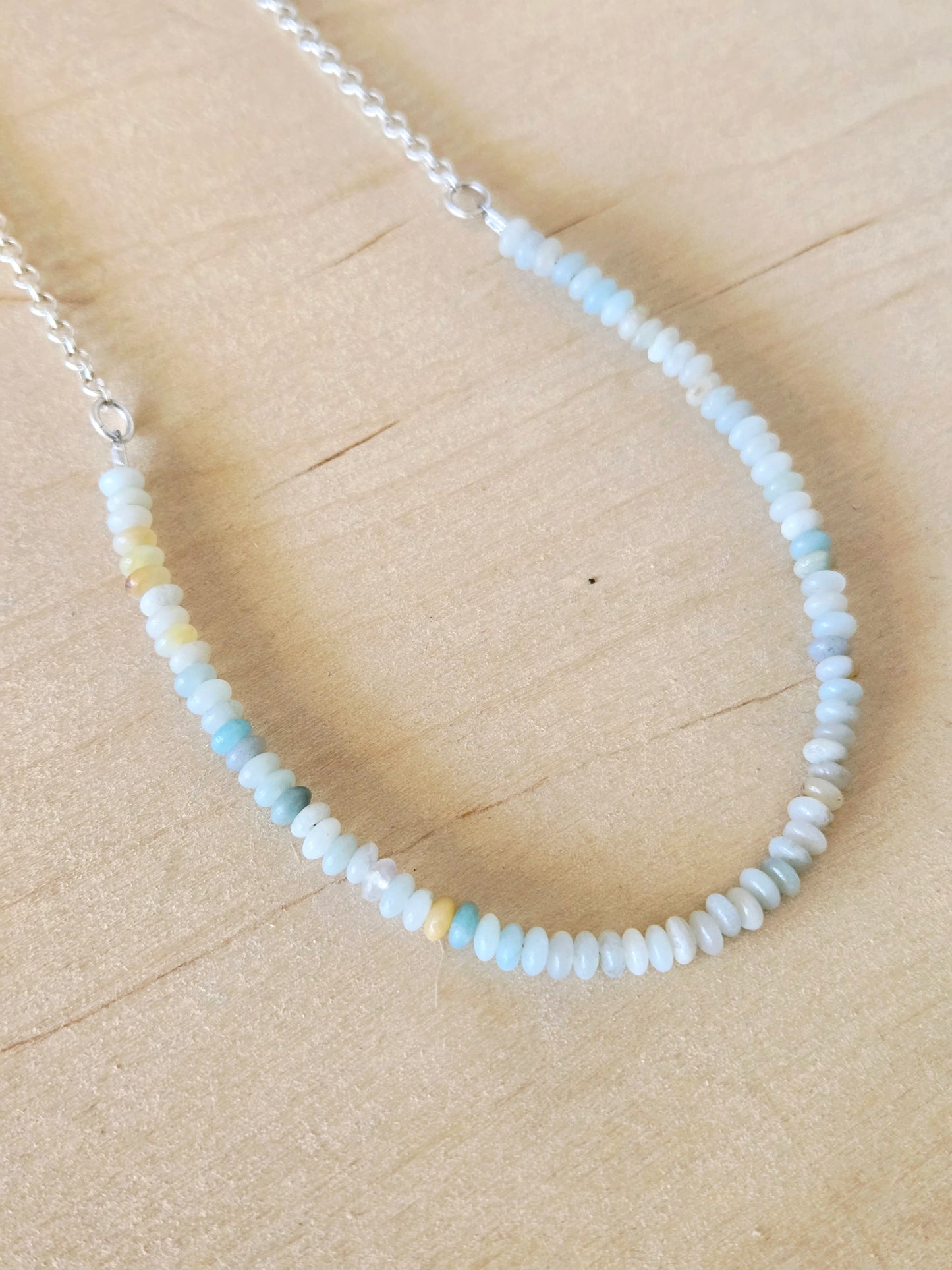 Dawn Necklace: Amazonite beaded chain necklace