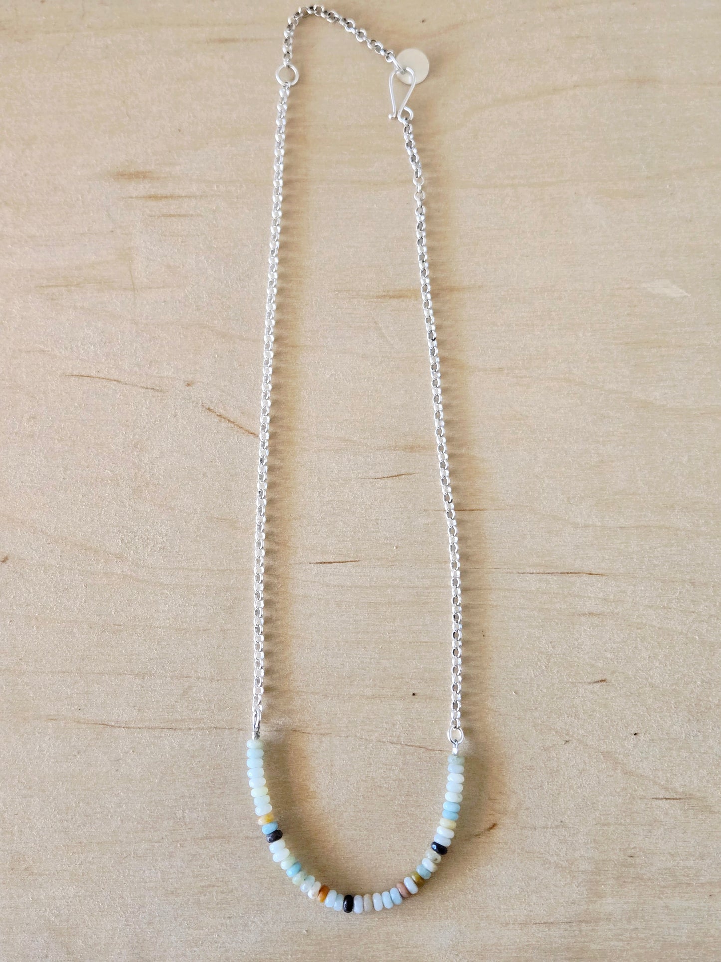 Sunset Necklace: Amazonite beaded chain necklace