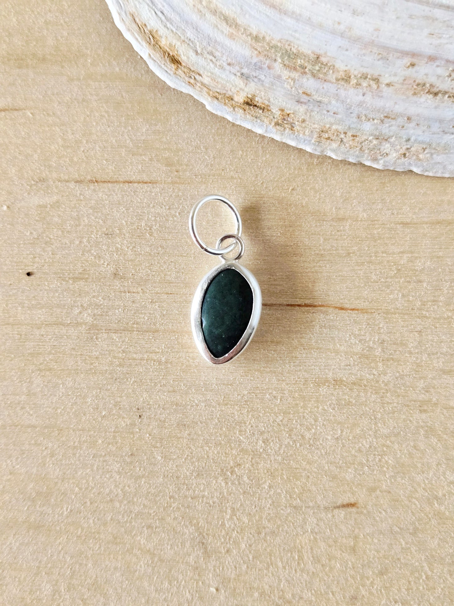 Sea Green Beach Stone Charm-small