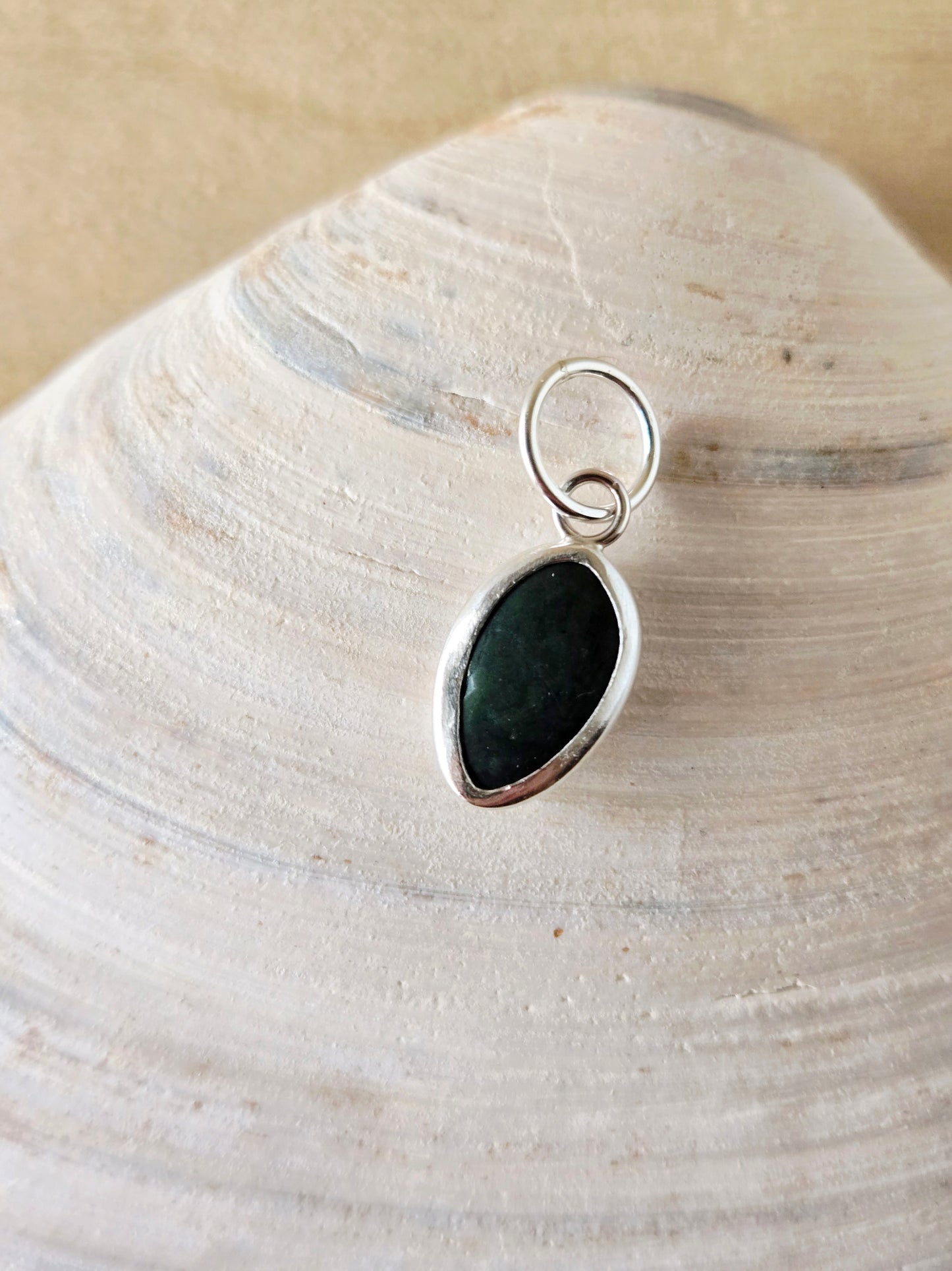 Sea Green Beach Stone Charm-small