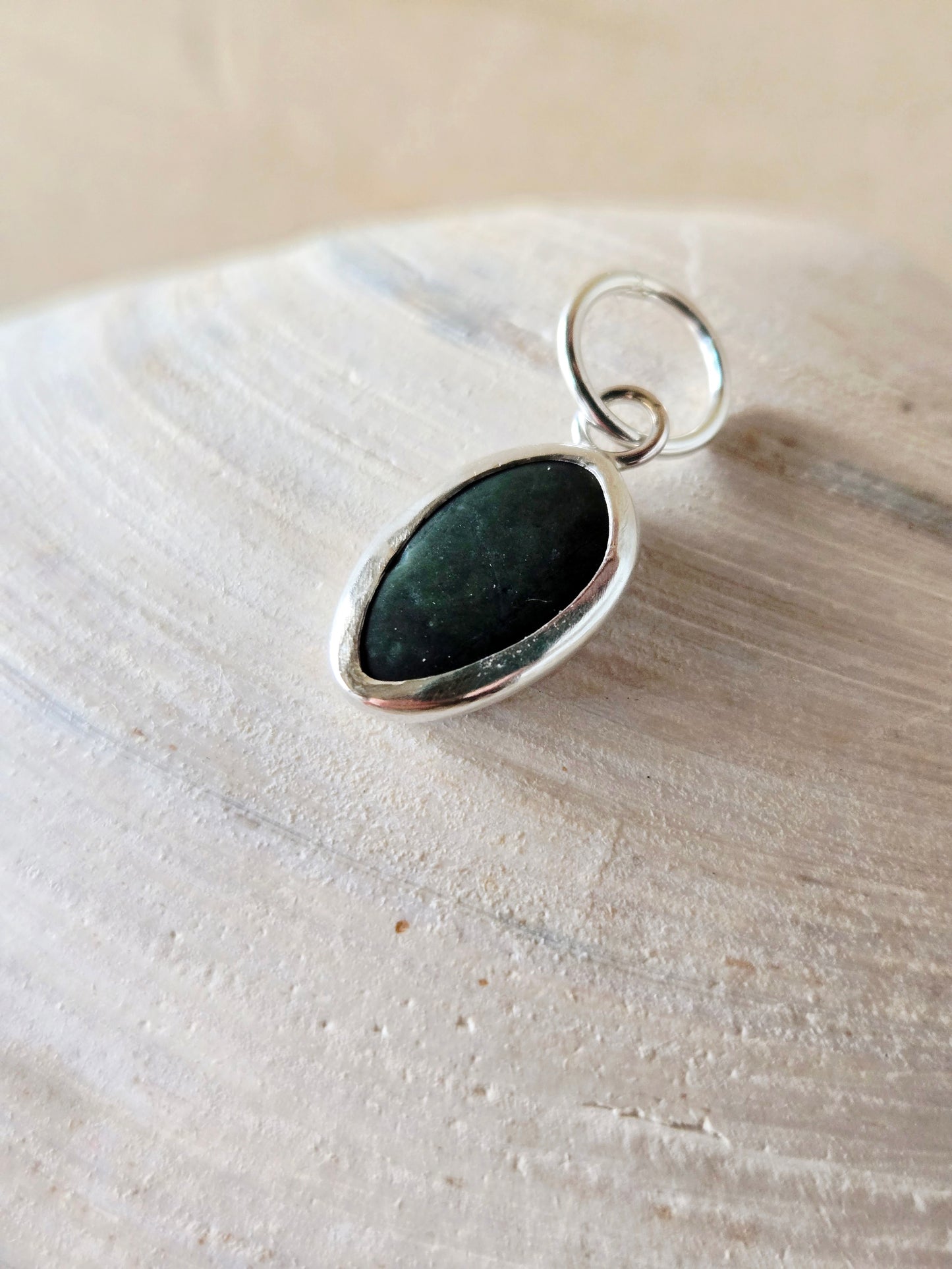 Sea Green Beach Stone Charm-small