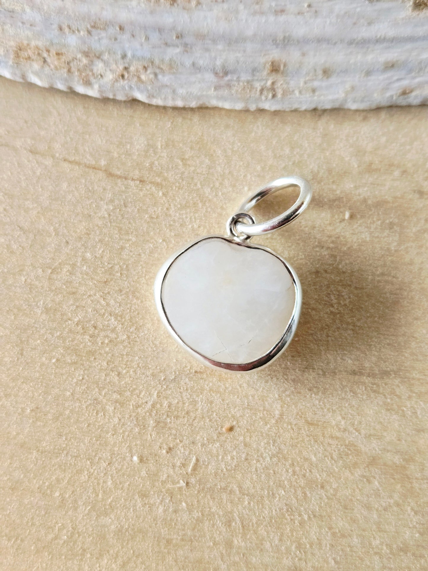 White Beach Stone Charm